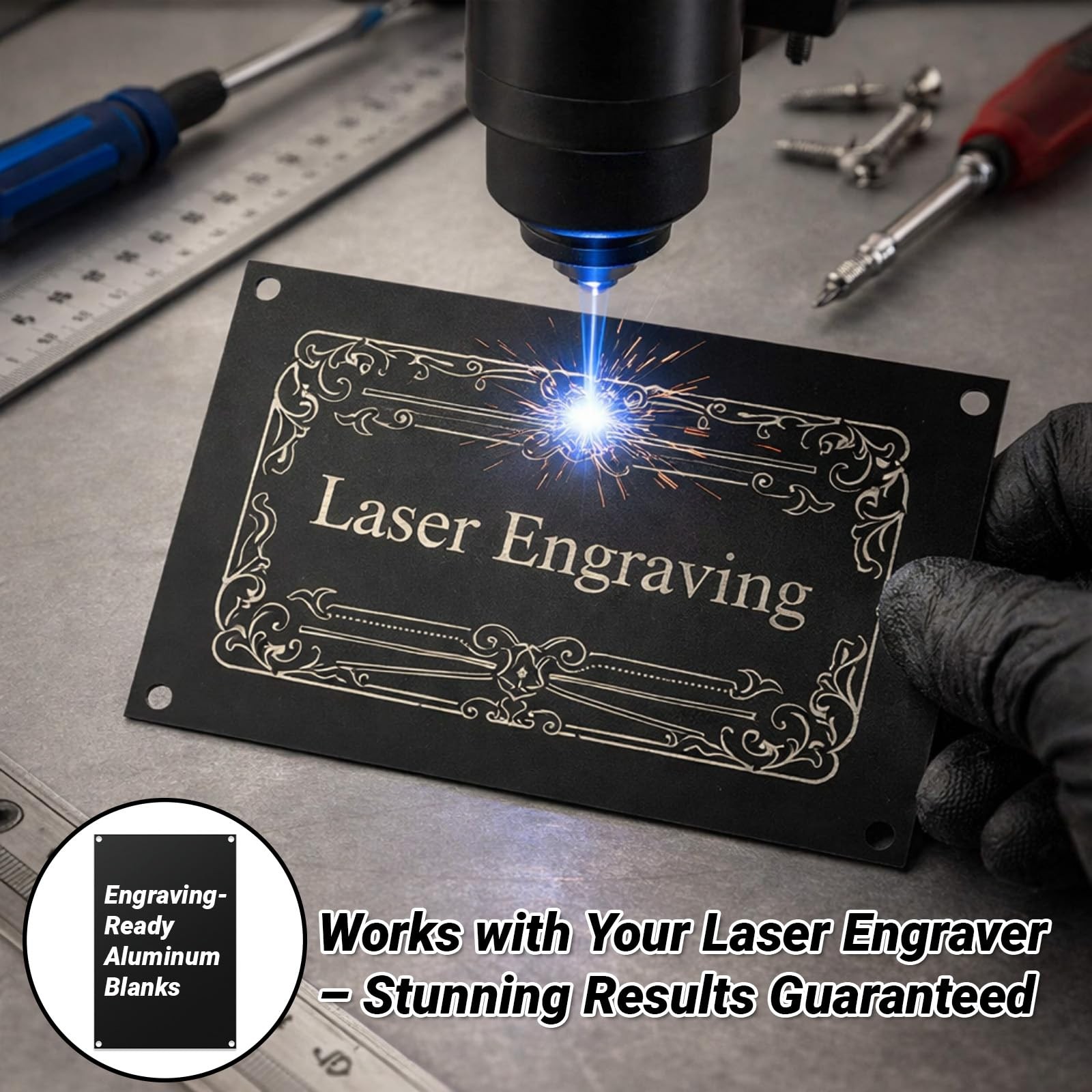10 PCS 4×6 Inch Black Anodized Aluminum Sheets 0.04 Inch Laser Engraving Blanks
