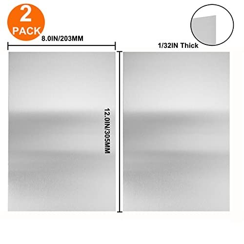 2Pcs 8″x12″ 20GA Stainless Steel Sheet Metal Plates for Crafting & DIY Projects