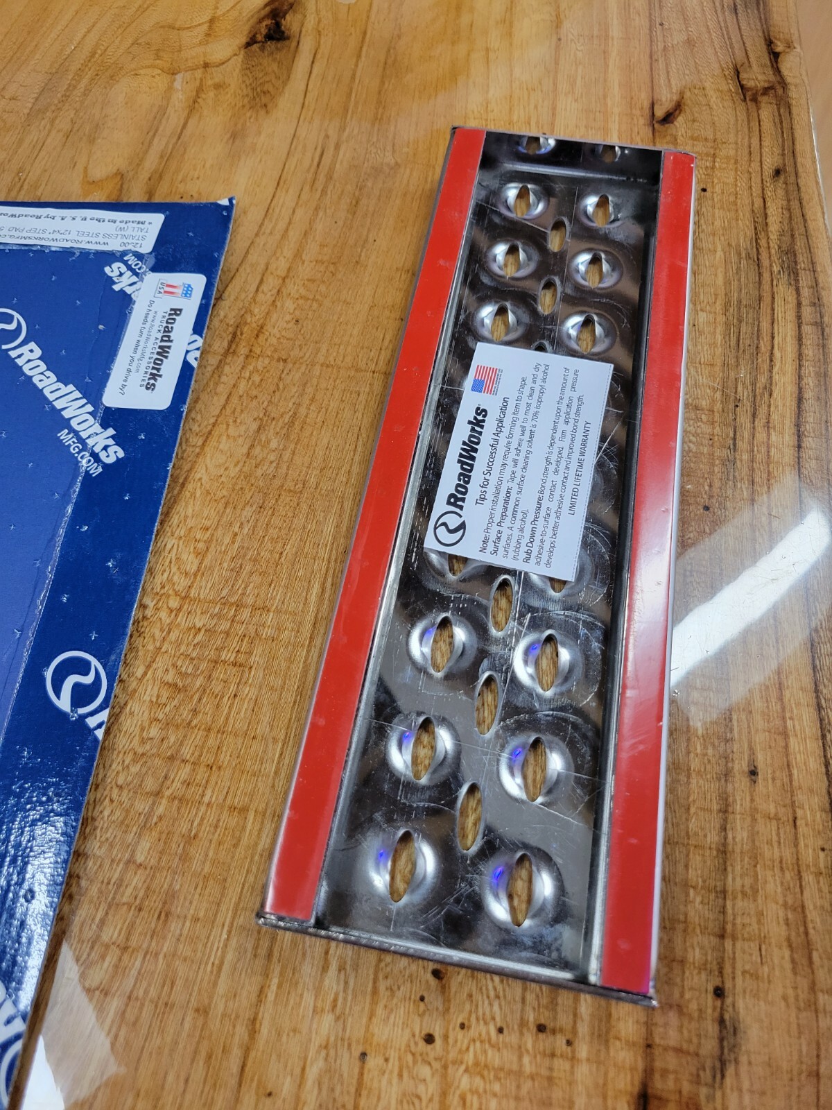 stainless steel roadworks step plate tread 12″ x 4″ universal no slip 12500 new