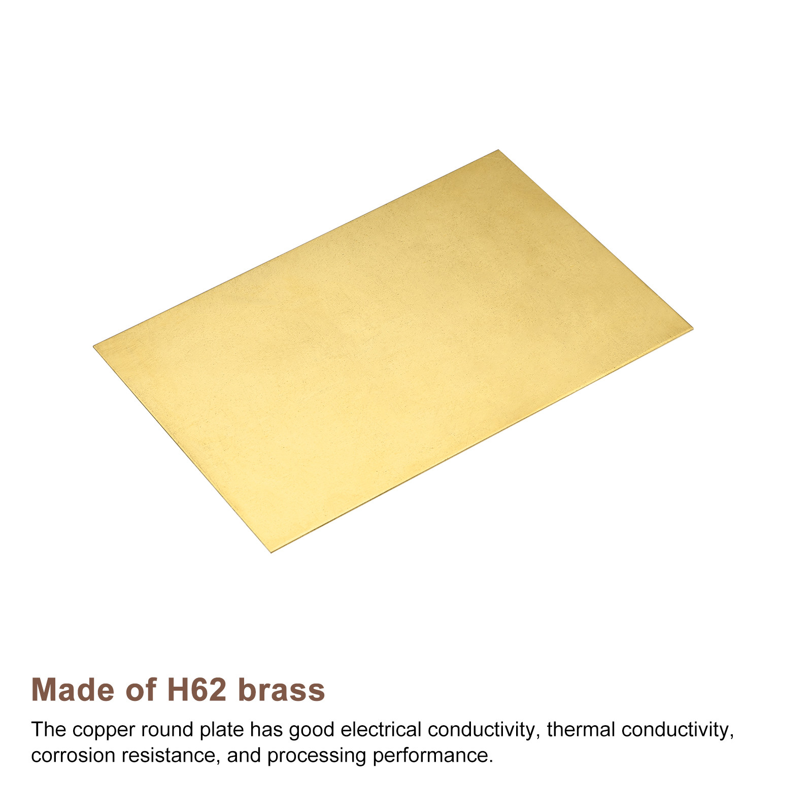 Brass Sheet, 1 x H62 Metal Sheets Plates 6″ Length x 4″ Width x 0.02″ Thickness