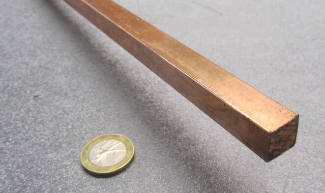 182 Copper Square Bar 1/2″ Thick x 1/2″ Wide x 6 Foot Length