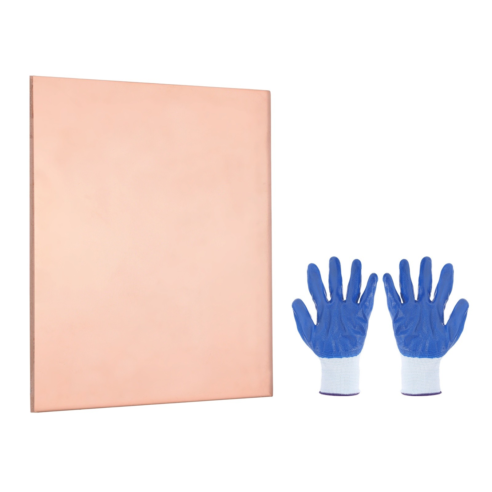 99.9% Pure Copper Sheet, 100 x 100 x 2.5mm with Gloves