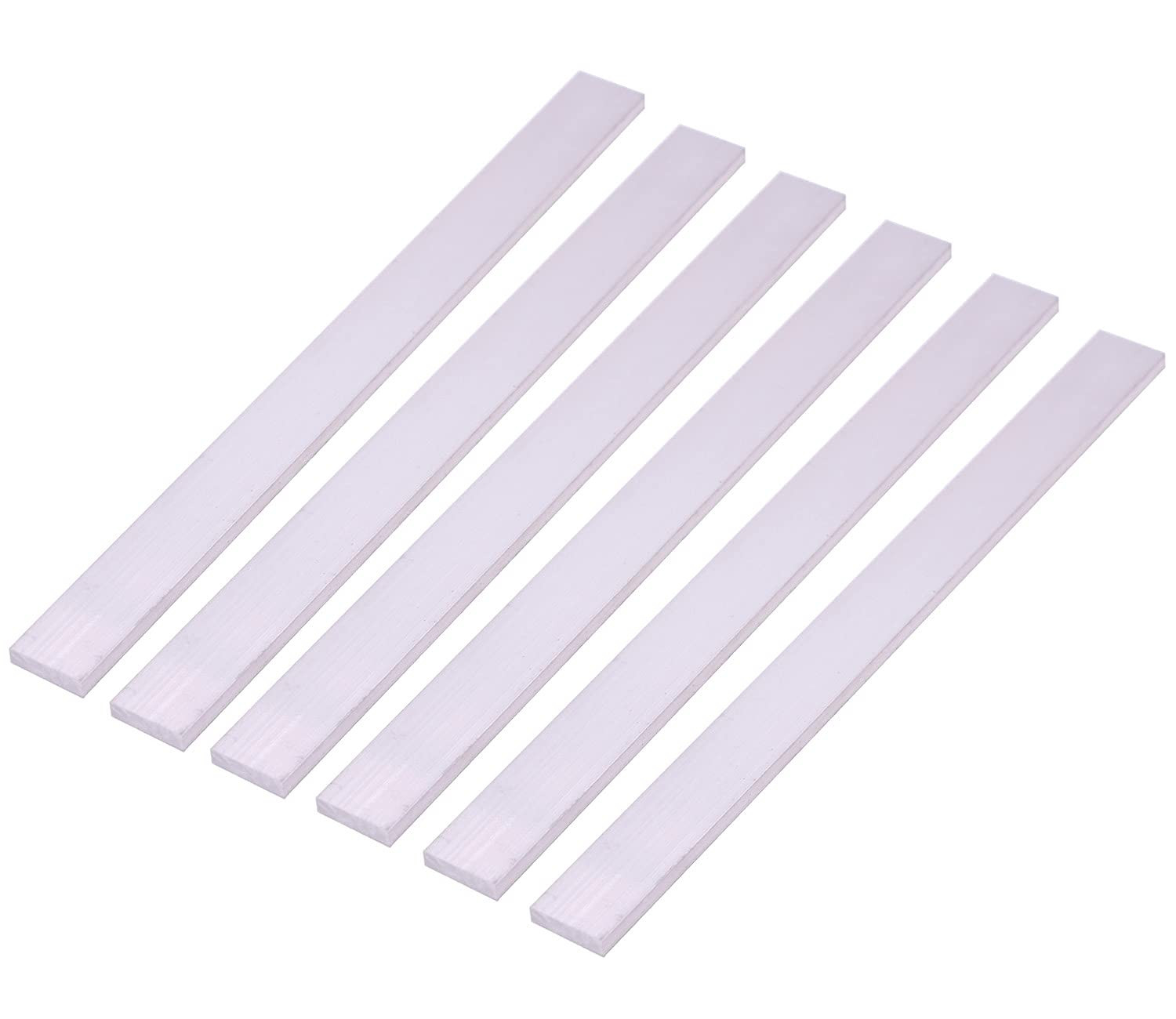 6 Pieces 1/4″ (6Mm) X 1″(25Mm) Square Aluminum Flat BAR 12″ Long .236″6061 T6511