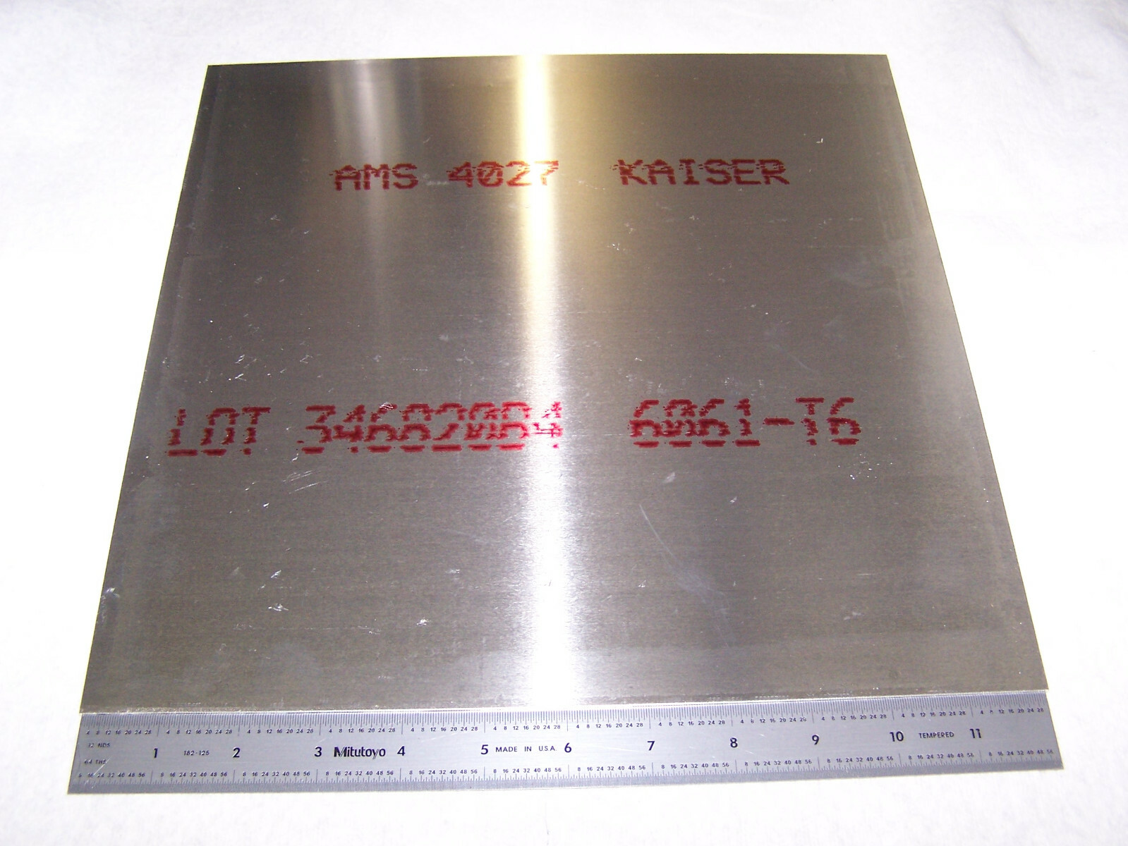 6061-T6 Aluminum Sheet 0.090″ x 12″ x 12″ Kaiser USA with Mill Cert
