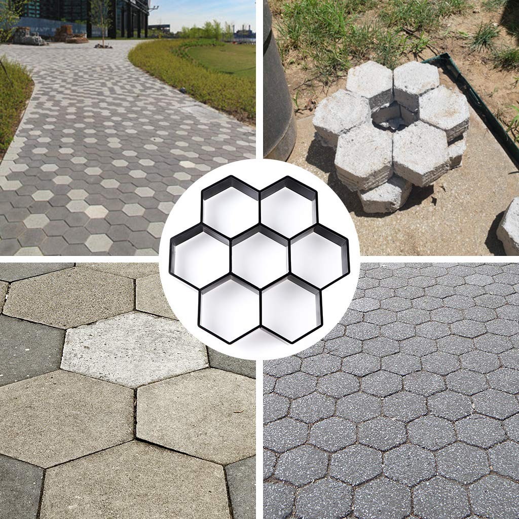 Molde hexagonal para pavimento 29,5 x 28 x4,3 cm reutilizable caminos peatonales