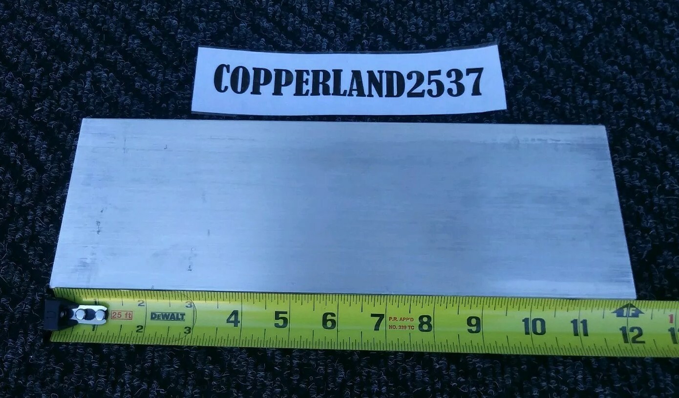 .125 X 6″ X 12″ long new 6061 solid aluminum plate flat bar stock block 1/8