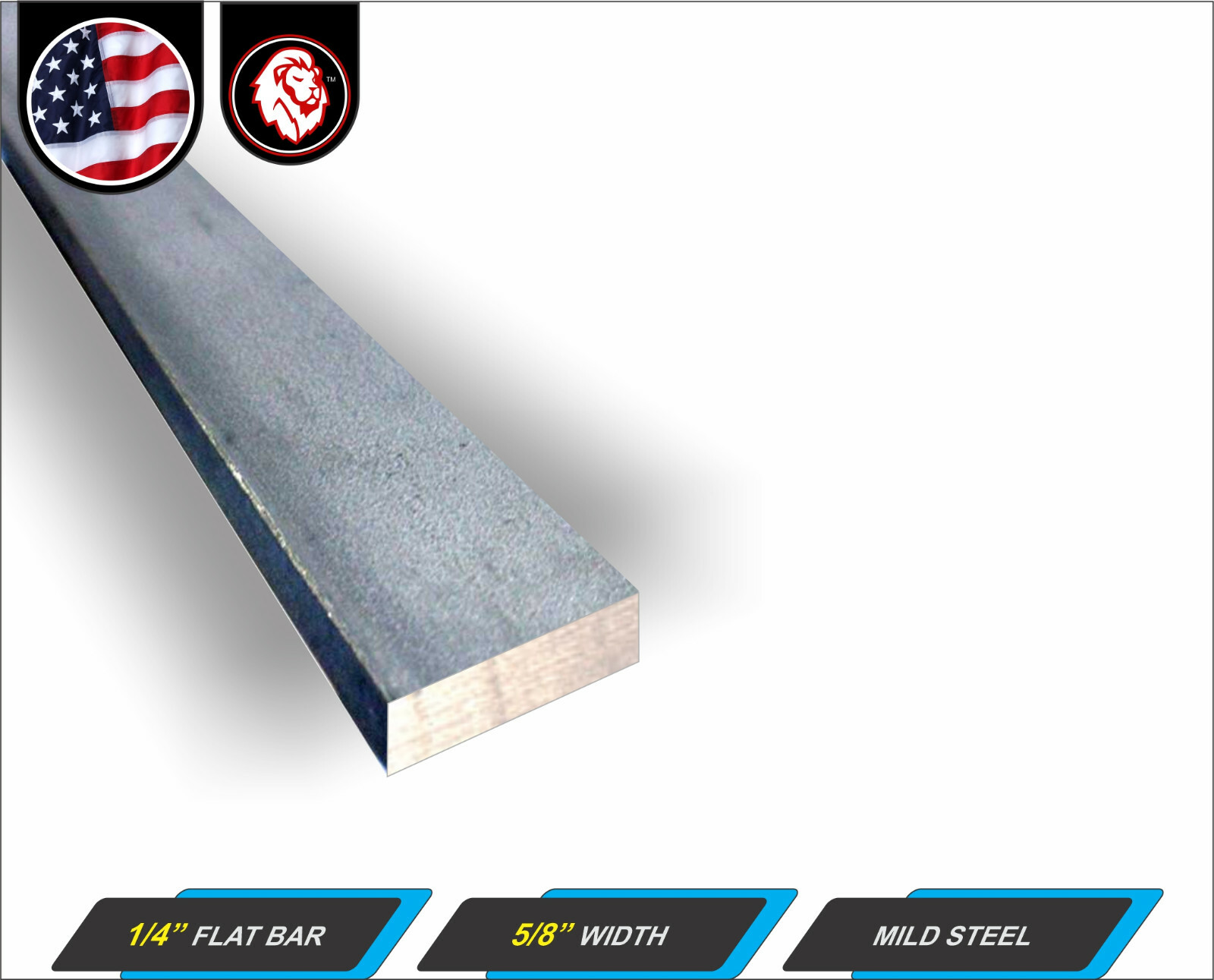 1/4″ x 5/8″ Steel Flat Bar – Metal Stock – Mild Steel – 24″ Long (2-ft)