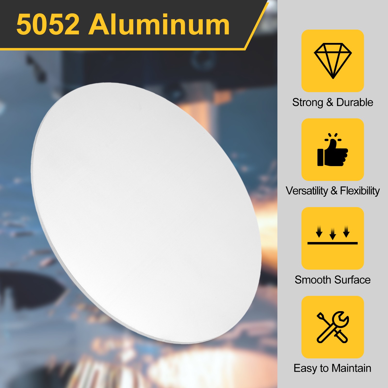 4Pcs Aluminum Disc 6″(150mm) Dia 0.06″(1.5mm) Thick Round 5052 Aluminum Sheets