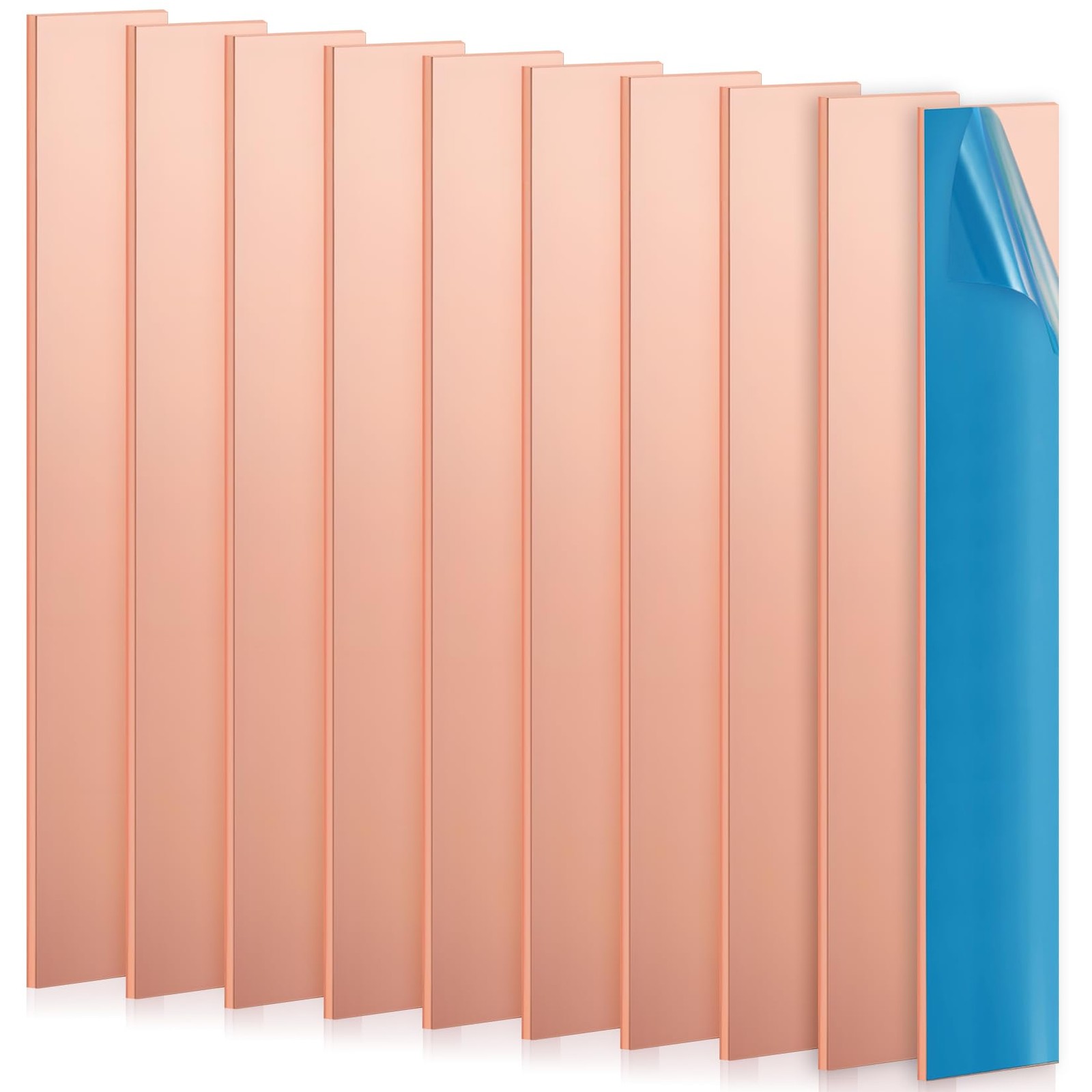 10 Pcs 99.99% Pure Copper Anode Strip 5.9 x0.98 x0.04 Copper Plate Sheet for