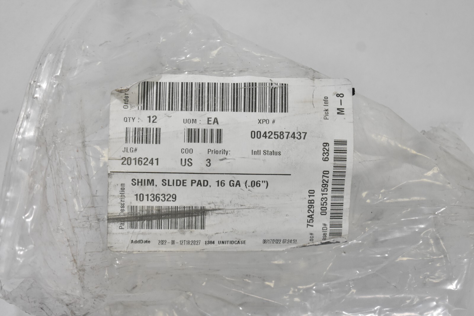 12 Pack Shims Slide Pads 16 Gauge .06″ 10136329 8″ OAL Metal Replacements