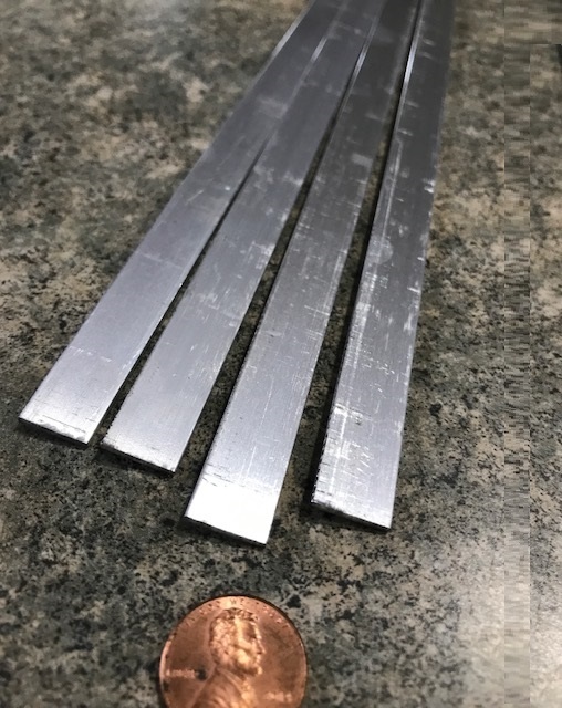 6061 T6 Aluminum Bar, 1/16″ (.062″) Thick x 1/2″ Wide x 72″ Length, 4 pcs