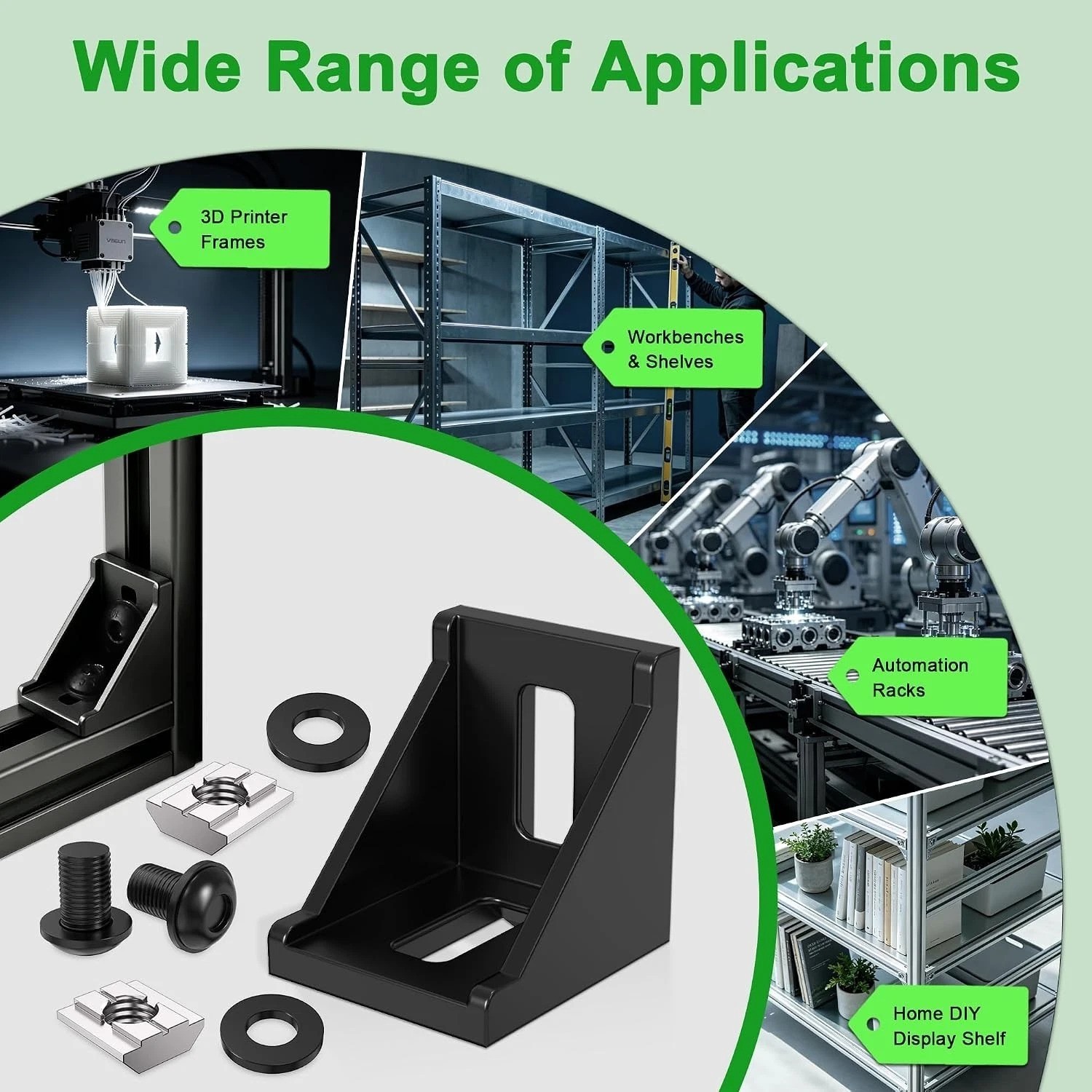 24 Set Aluminum Profile Connector Kit with Accessories