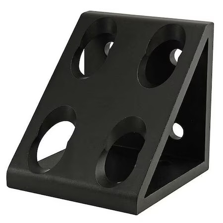 80/20 4338-Black Insidecrnrbrckt, Alum, Blk, 3In, 2-13/16In