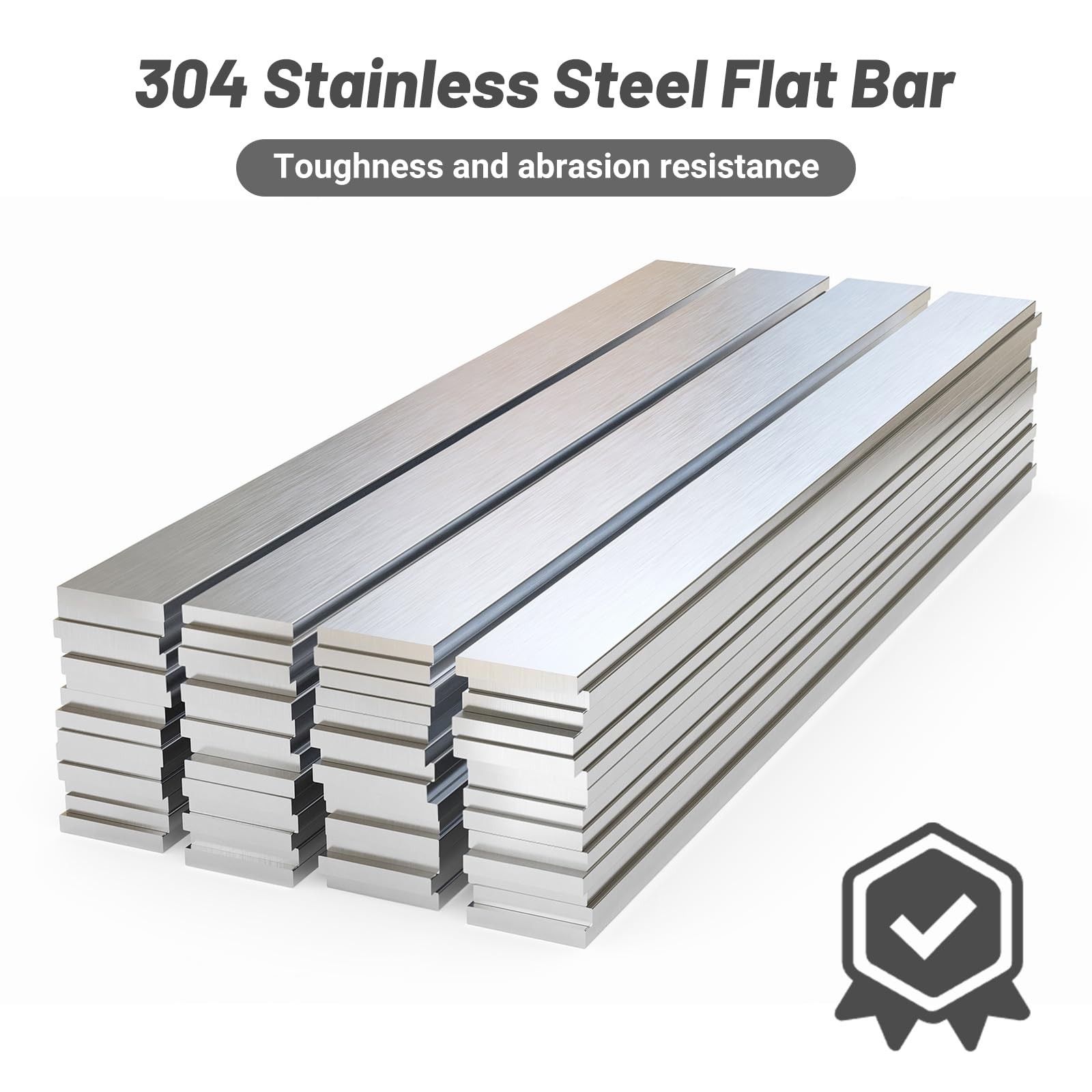 304 Stainless Steel Flat Bar 1/8″ Thick 16″ Long 1″ Wide – Brushed Finish