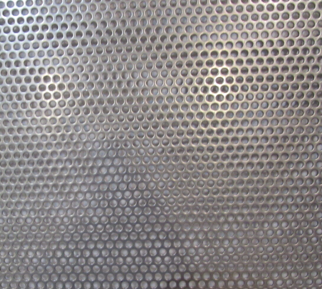 1/8″ HOLES–18 GAUGE 304 STAINLESS STEEL PERFORATED SHEET –11.5″ X 12″