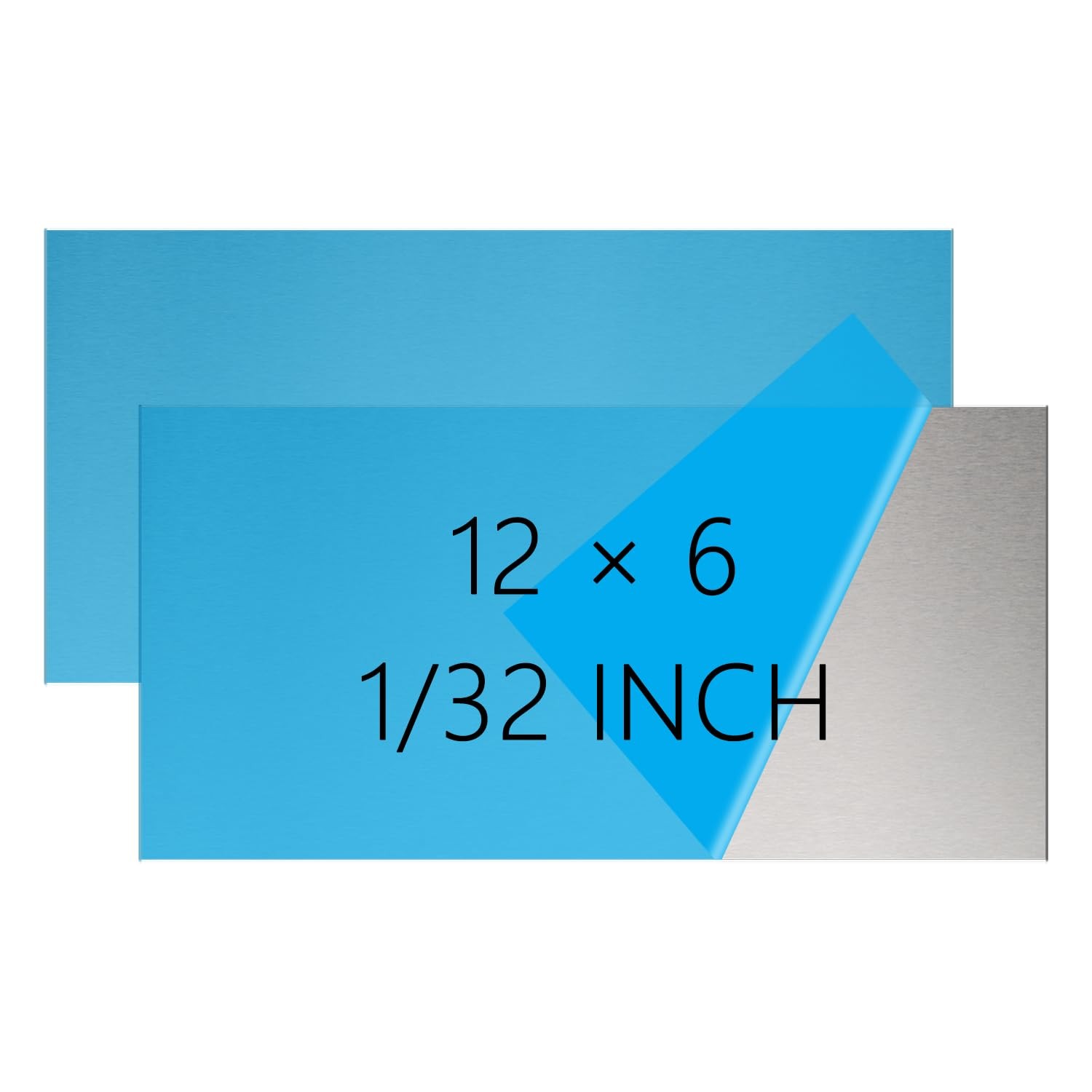 Beviss 2 Pack 304 Stainless Steel Sheets Metal, 12″ × 6″ × 1/32″, Silver