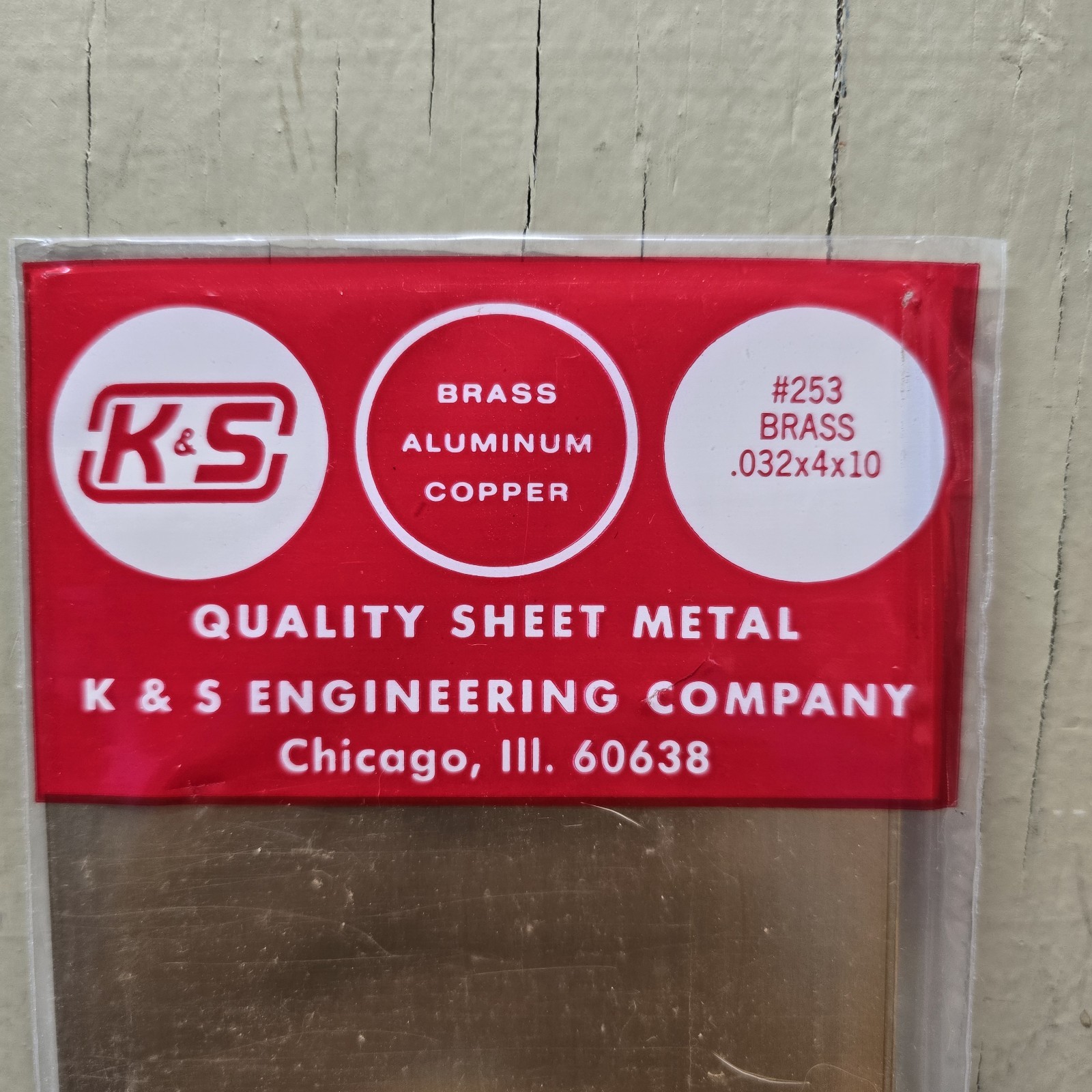 K&S 253 Brass Sheet .032 x 4 x 10 Hobby Metal Plate 4×10