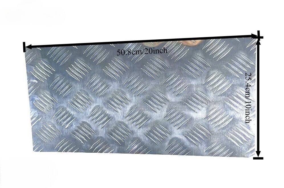 254x508mm 5 Bar Tread Silver Aluminum Sheet Heavy Duty Metal Board