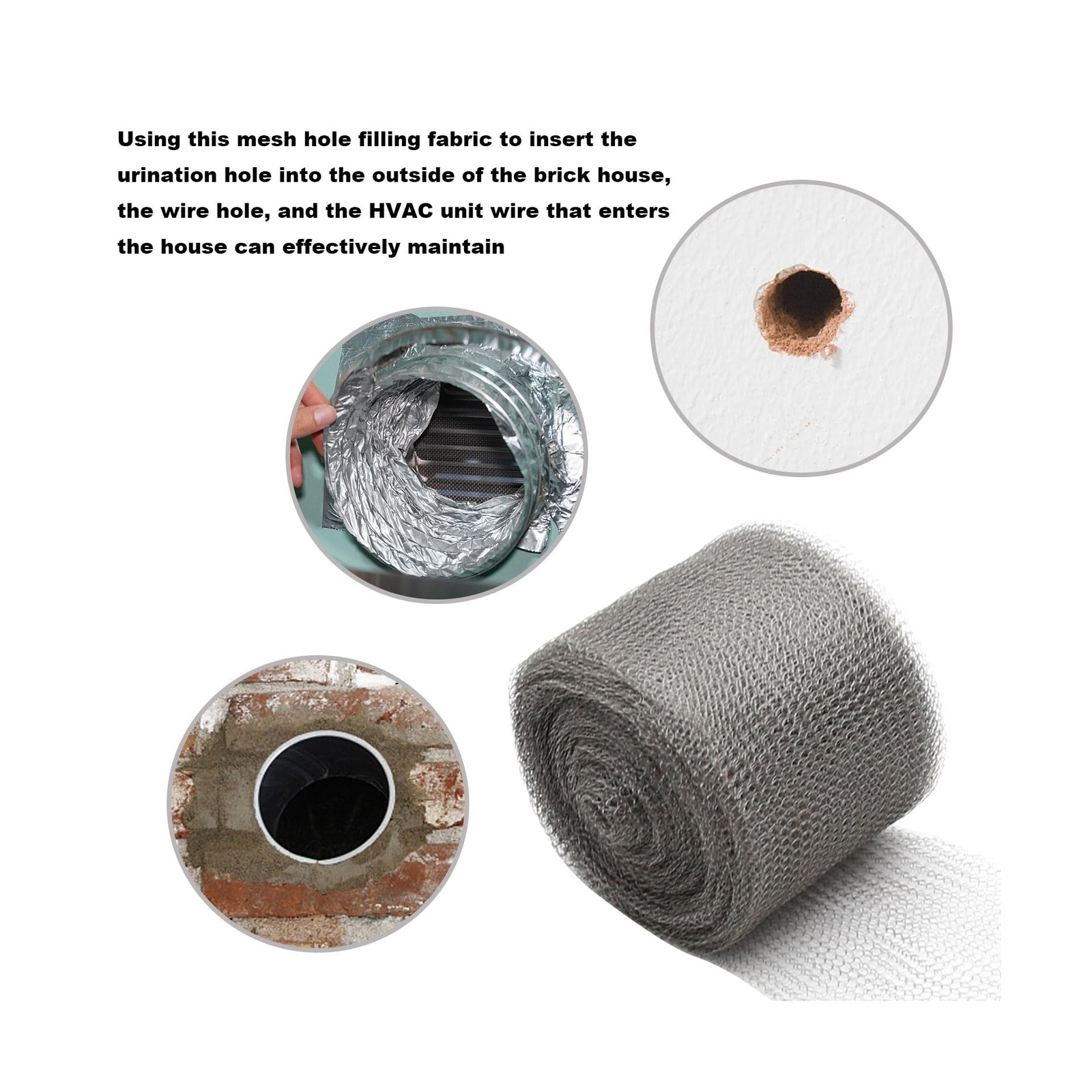 5”x 100 ft Stainless Steel Mesh Roll, Rusty-Proof Flexible Stainless Steel