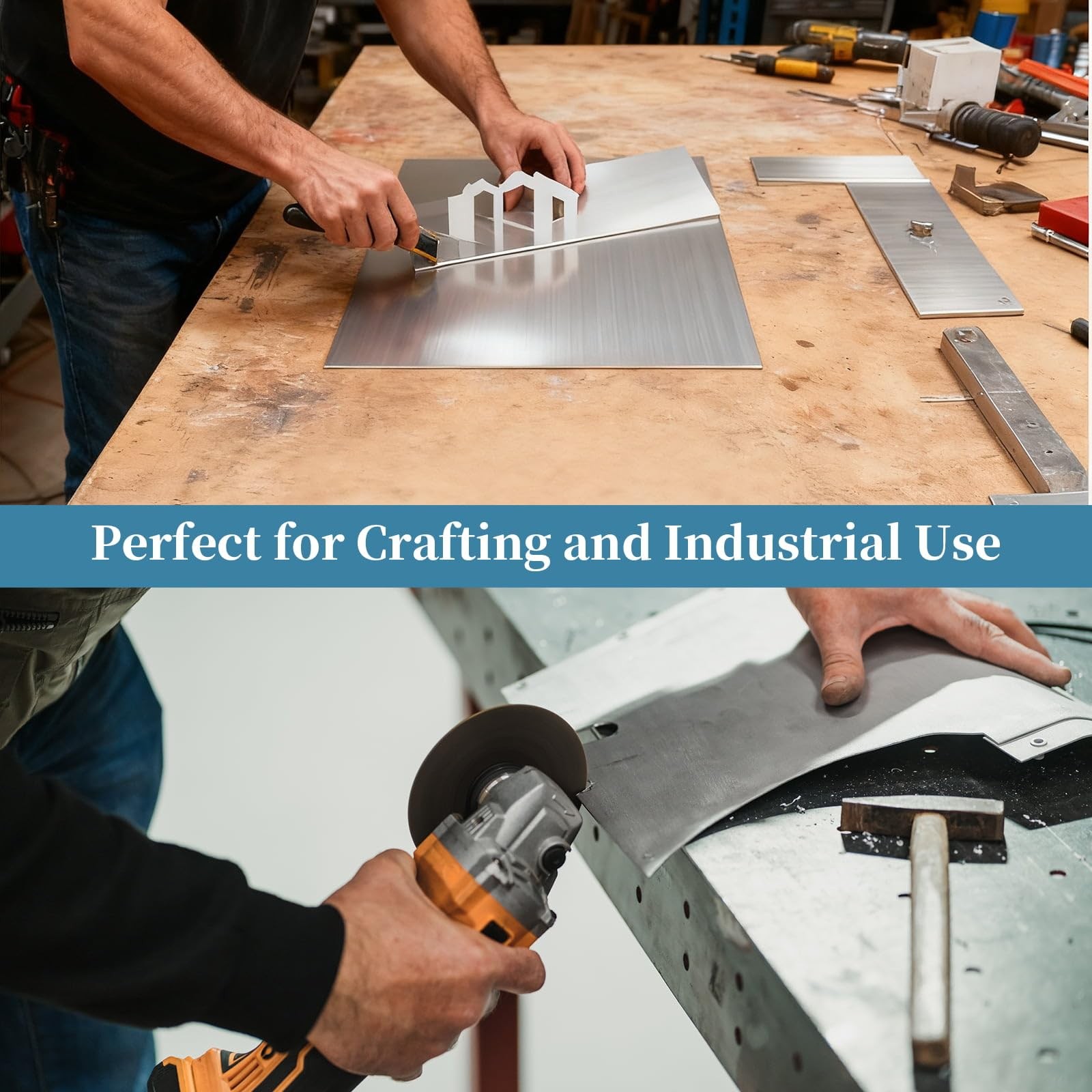 Brushed Aluminum Sheet Metal Plate 12×12 Inch 0.034 Inch Thick Craft 2 PCS