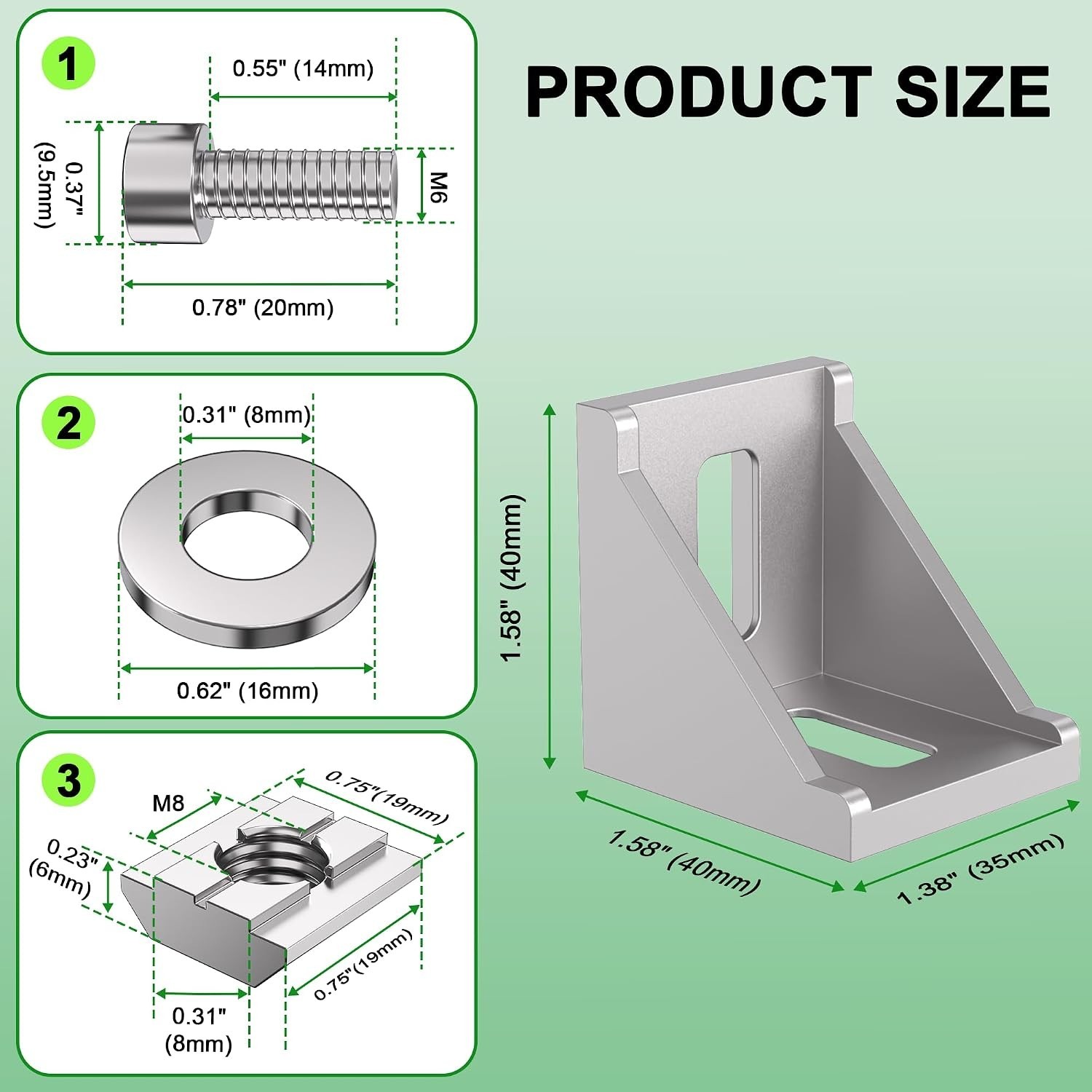 Heavy-Duty 4040 Series Aluminum Profile Connectors with Wrench and Hardware Kit