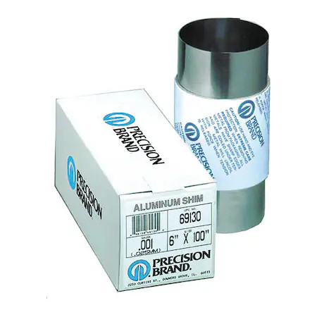 Precision Brand 69280 Shim Stock, Roll, Aluminum, 0.0040 In, 6 In