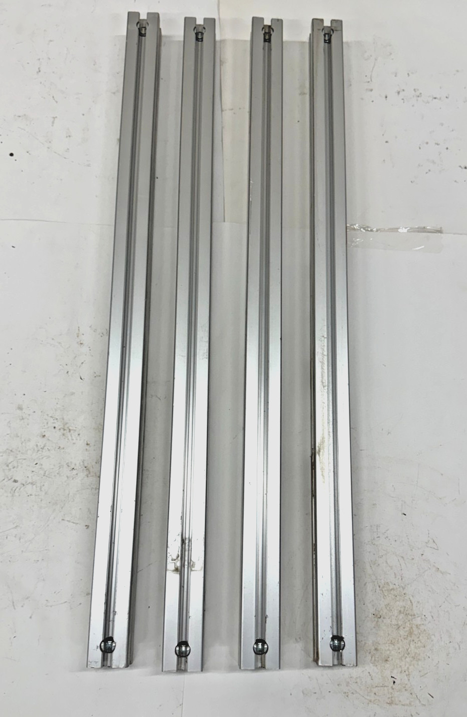 80/20 T-SLOTTED ALUMINUM EXTRUSION, 45-4545, (LOT OF 4), 4-OPEN SLOTS