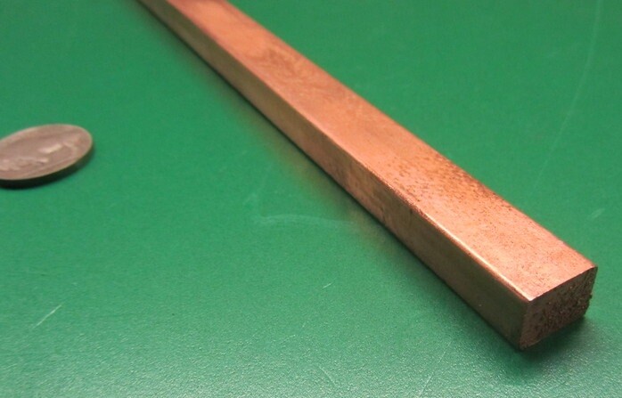 182 Copper Bar 3/8″ Thick x 1/2″ Wide x 3 Foot Length
