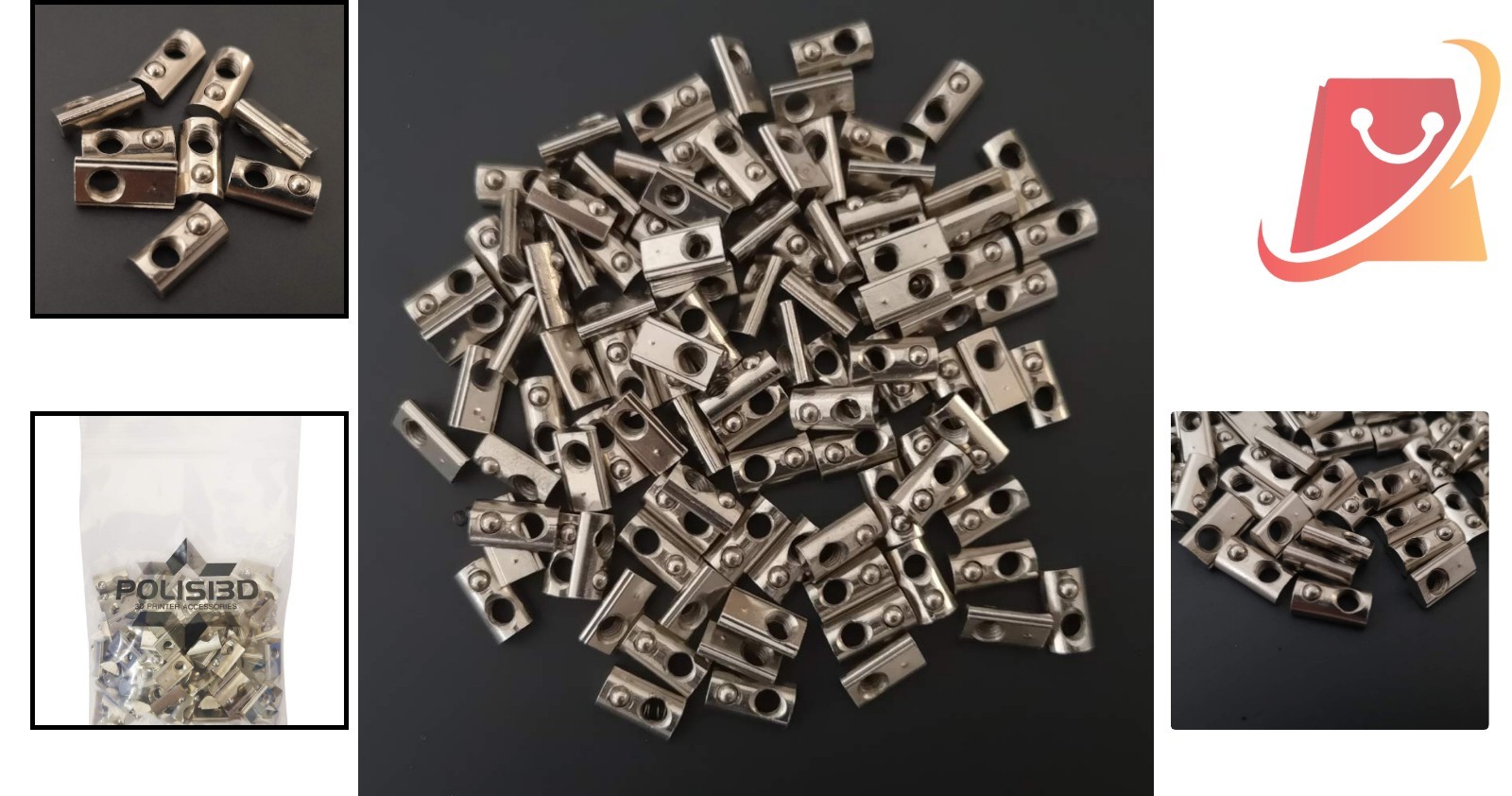 100-Pack M5 Aluminum T-Nuts for 20×20 20 Series Extrusions Steel Fasteners