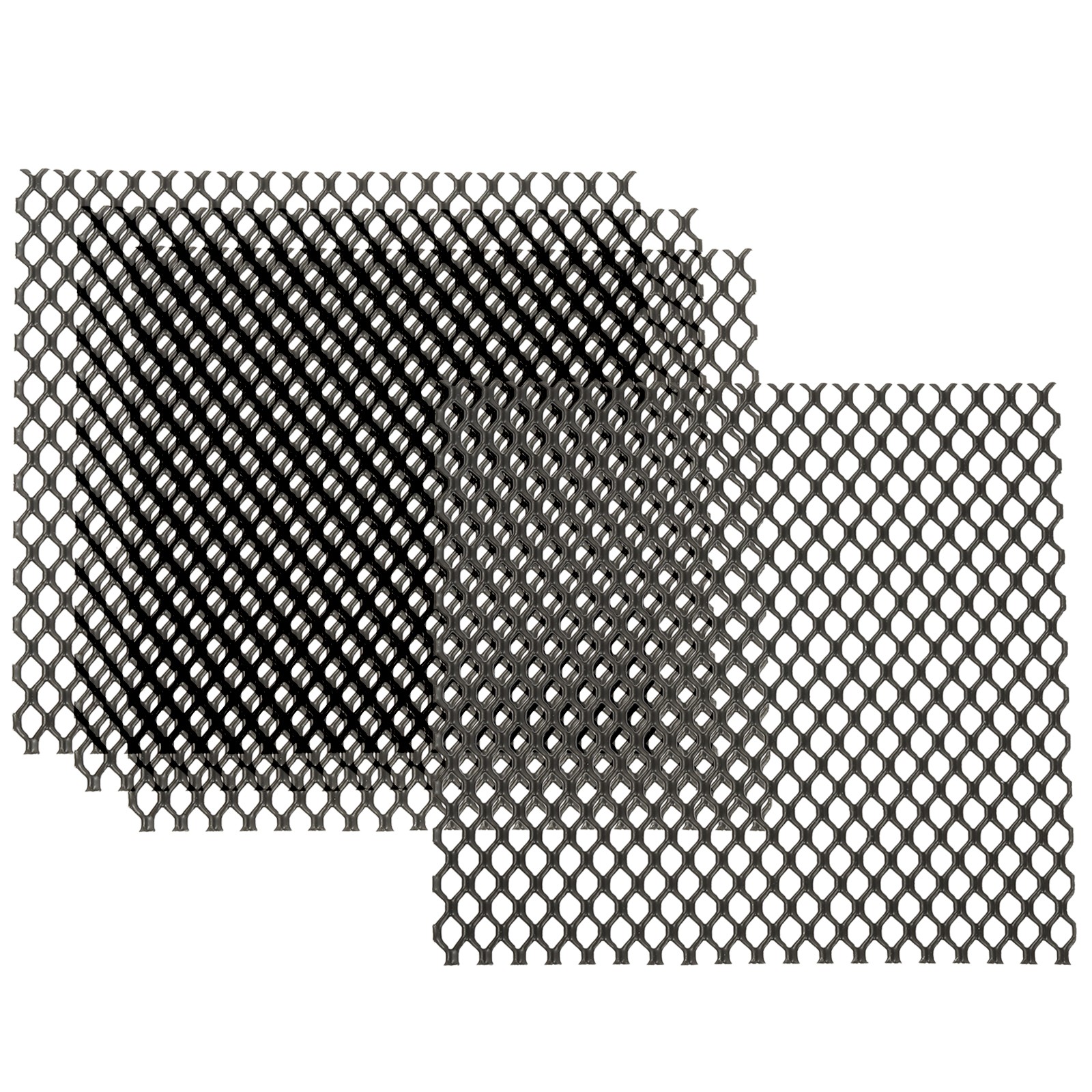 4″L x 4″W Universal Car Grill Mesh, 4Pcs 5x8mm Hexagon Hole, Black