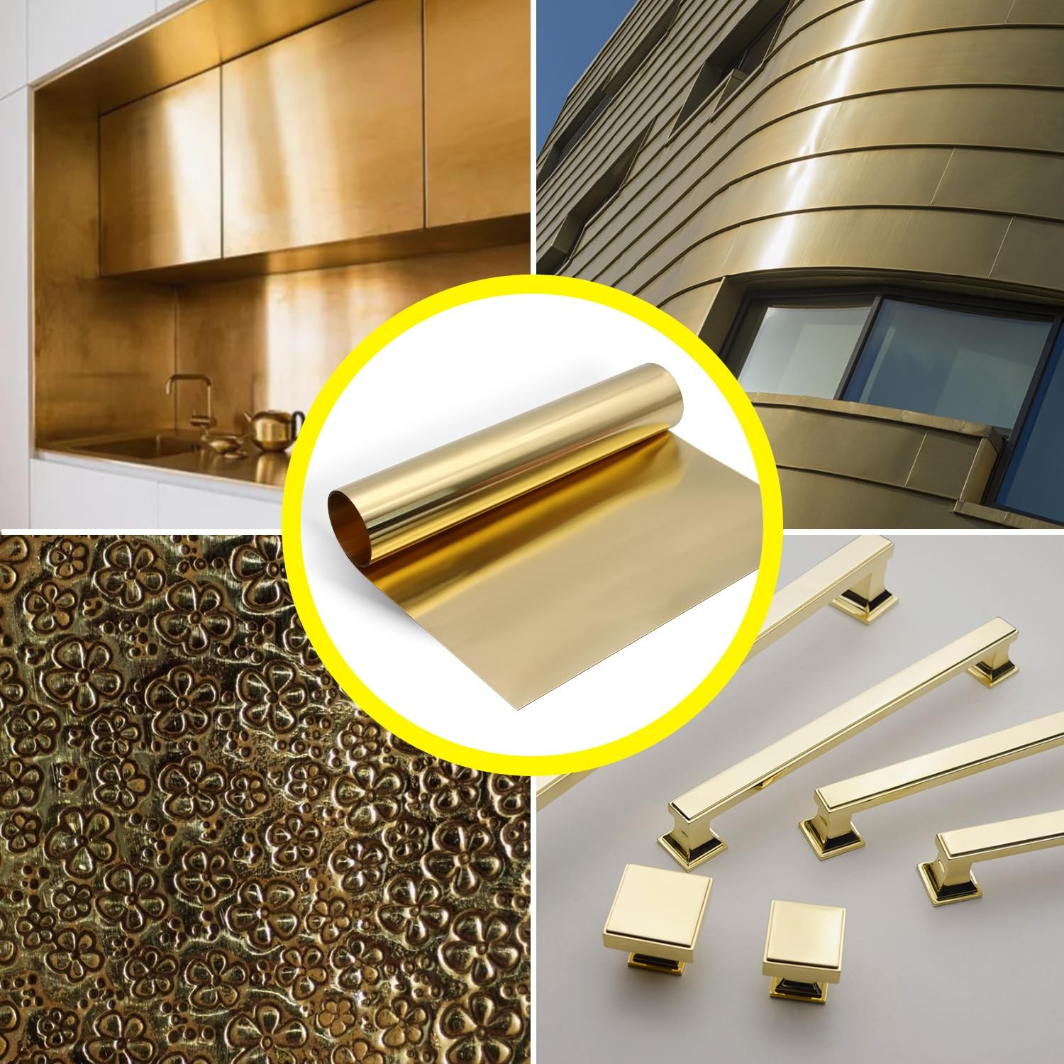 1000x300x0.2mm Brass Sheet Roll Gold Foil for Crafts Electrical DIY Projects
