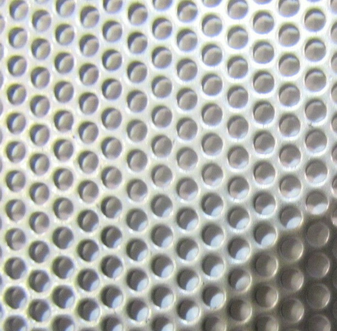 1/16 HOLES ON 3/32 CENTERS- 20 GA.STAINLESS PERFORATED SHEET- 11-1/2″ x 12″