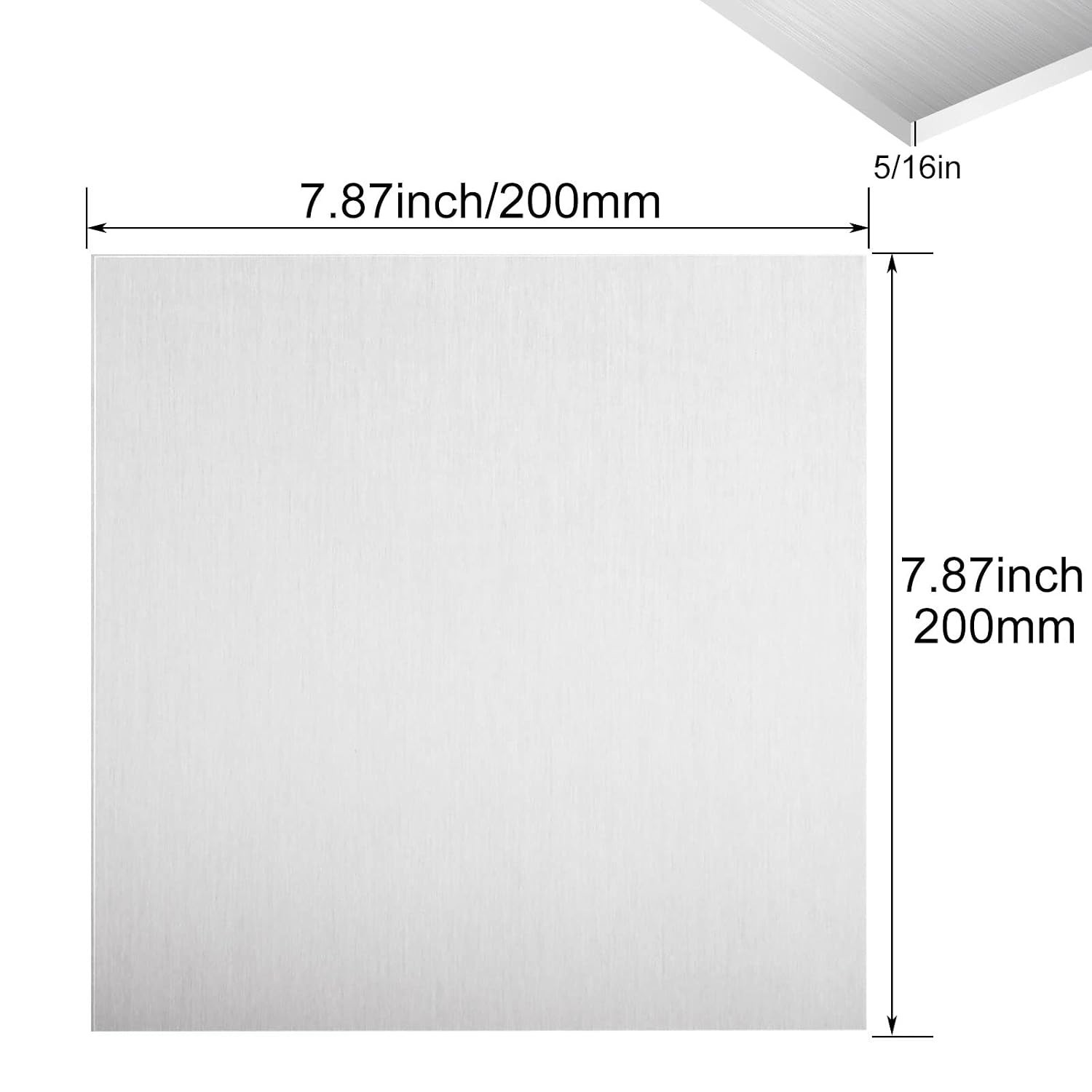 2 Pack Aluminum Sheet Metal 8 x 8 x 5/16 Inch Flat Plain Plate Panel Aluminum…