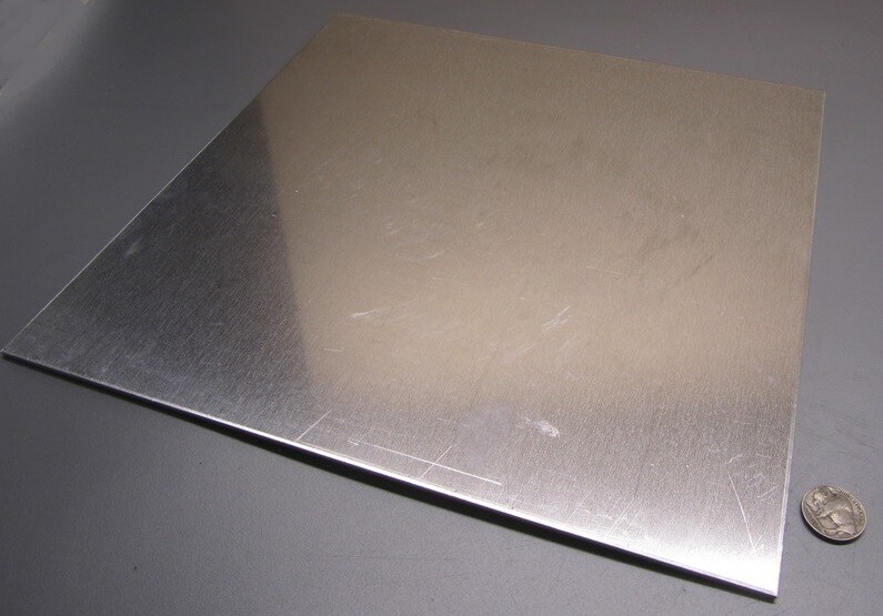 1100 Aluminum Sheet Softened (O) .125″ (1/8″) Thick x 12″ Wide x 12″ Long