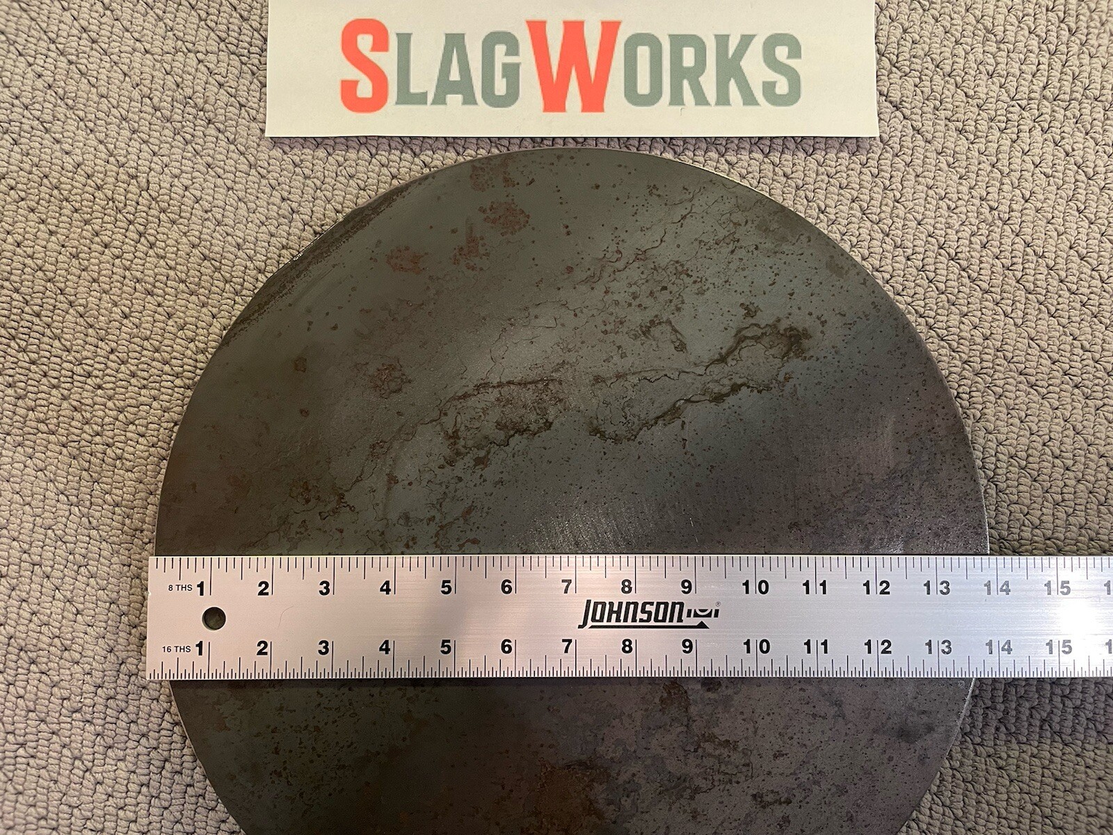 14 inch disc 1/4 inch thick steel plate 1/4”x14” disc A36 Hot Roll .25 Thick