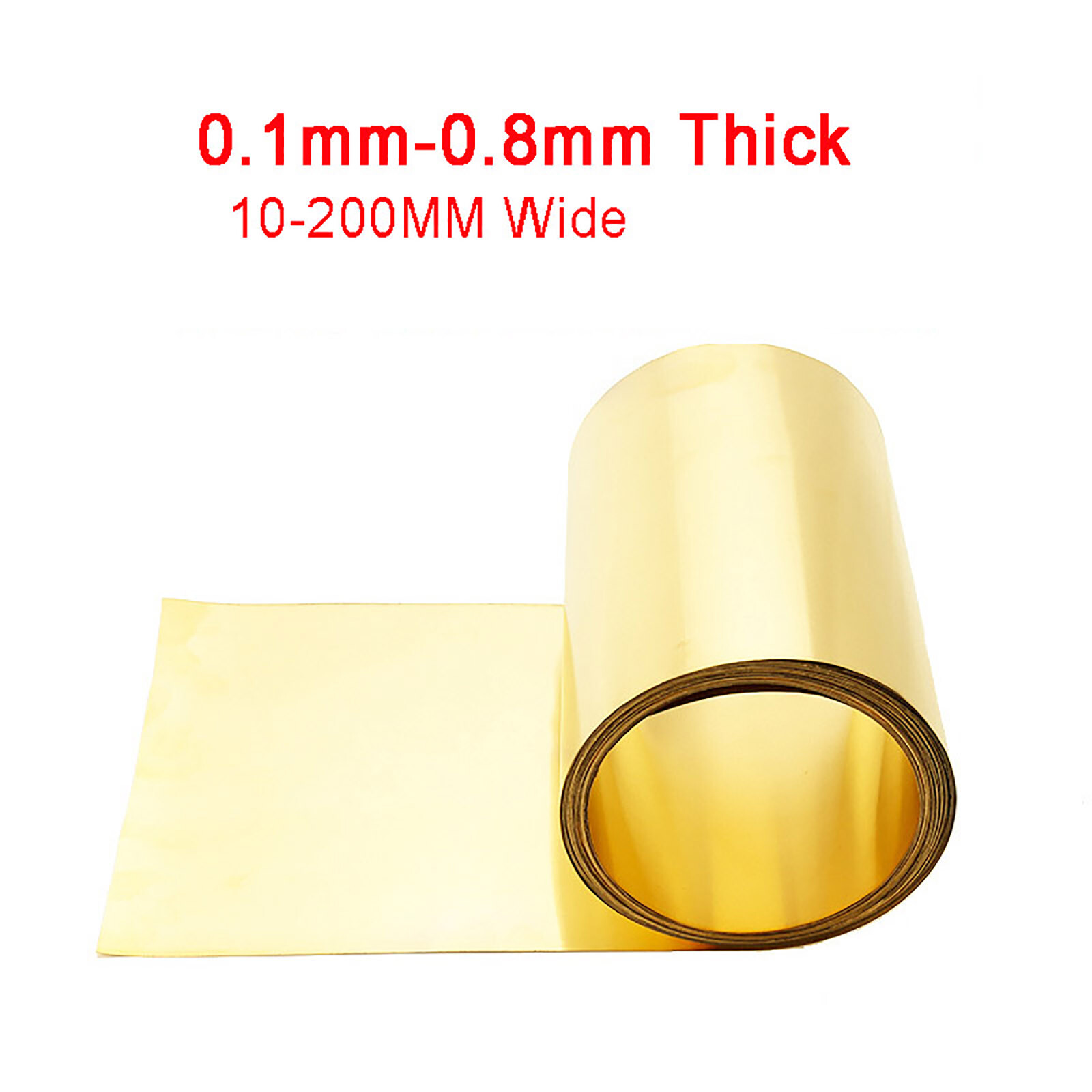 0.02/0.03/0.05/0.1/0.2/0.3mm Brass Metal Sheet Foil Plate Strip 20-100mm Width