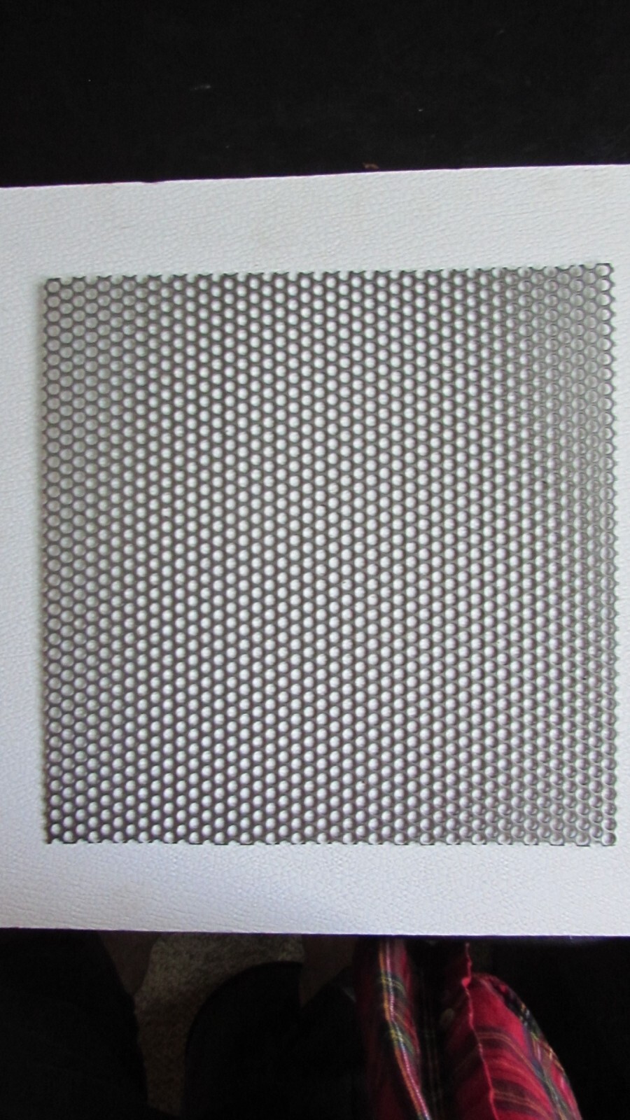 1/4″ HOLES–16 GA.-(0598)-304 STAINLESS PERFORATED SHEET- 11″ X 12″
