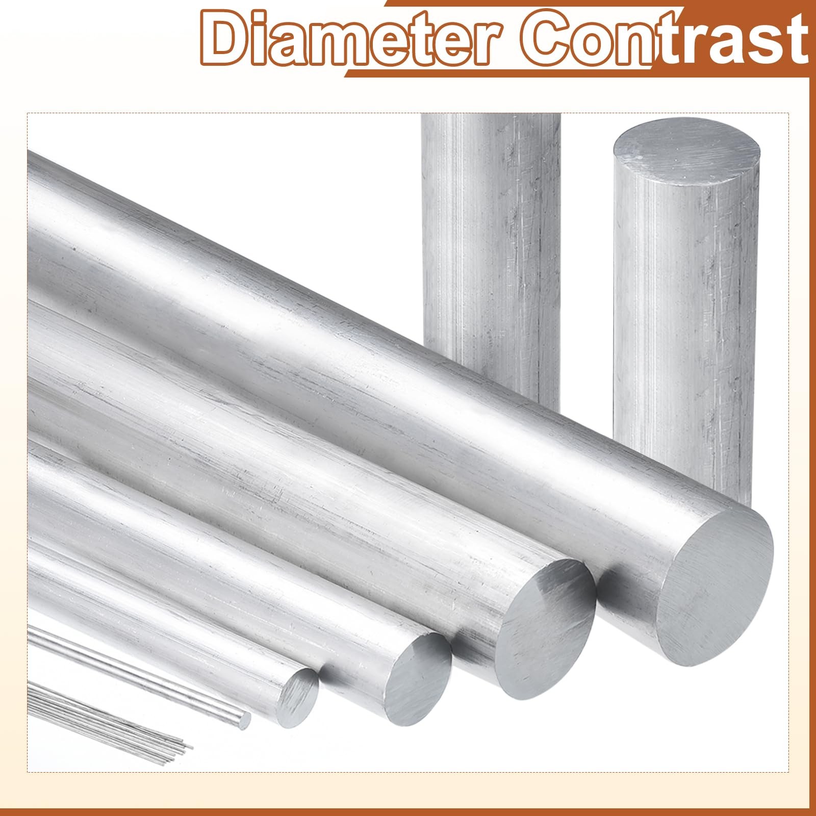 uxcell 10Pcs 3/16″(4mm) Dia Round Aluminum Rod, 4mm x 305mm, Silver