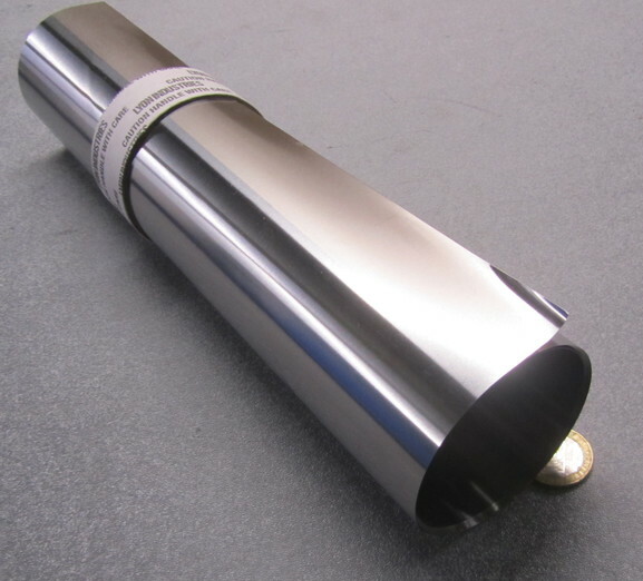 301 Stainless Steel Sheet Shim, .003″ (+/-.0003″) x 12.0″ x 10 Foot Length