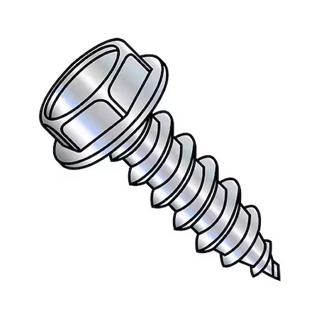 ZORO SELECT 1410ABW Thread Cutting Screw, 1/4″-14 x 5/8 in, Zinc Plated Steel,
