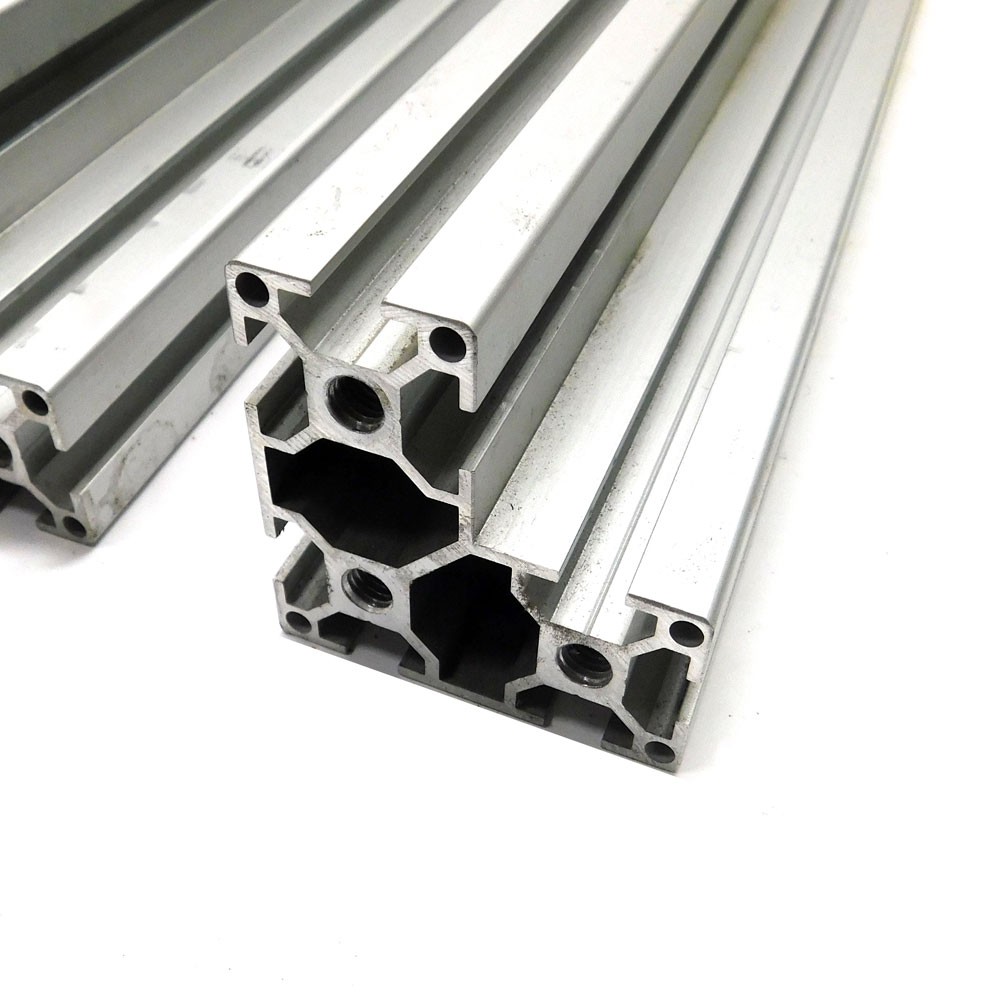 (Lot of 2) 25.5″ x 2.5″ x 2.5″ L-Shaped Aluminum T-Slot Modular Extrusion Bars