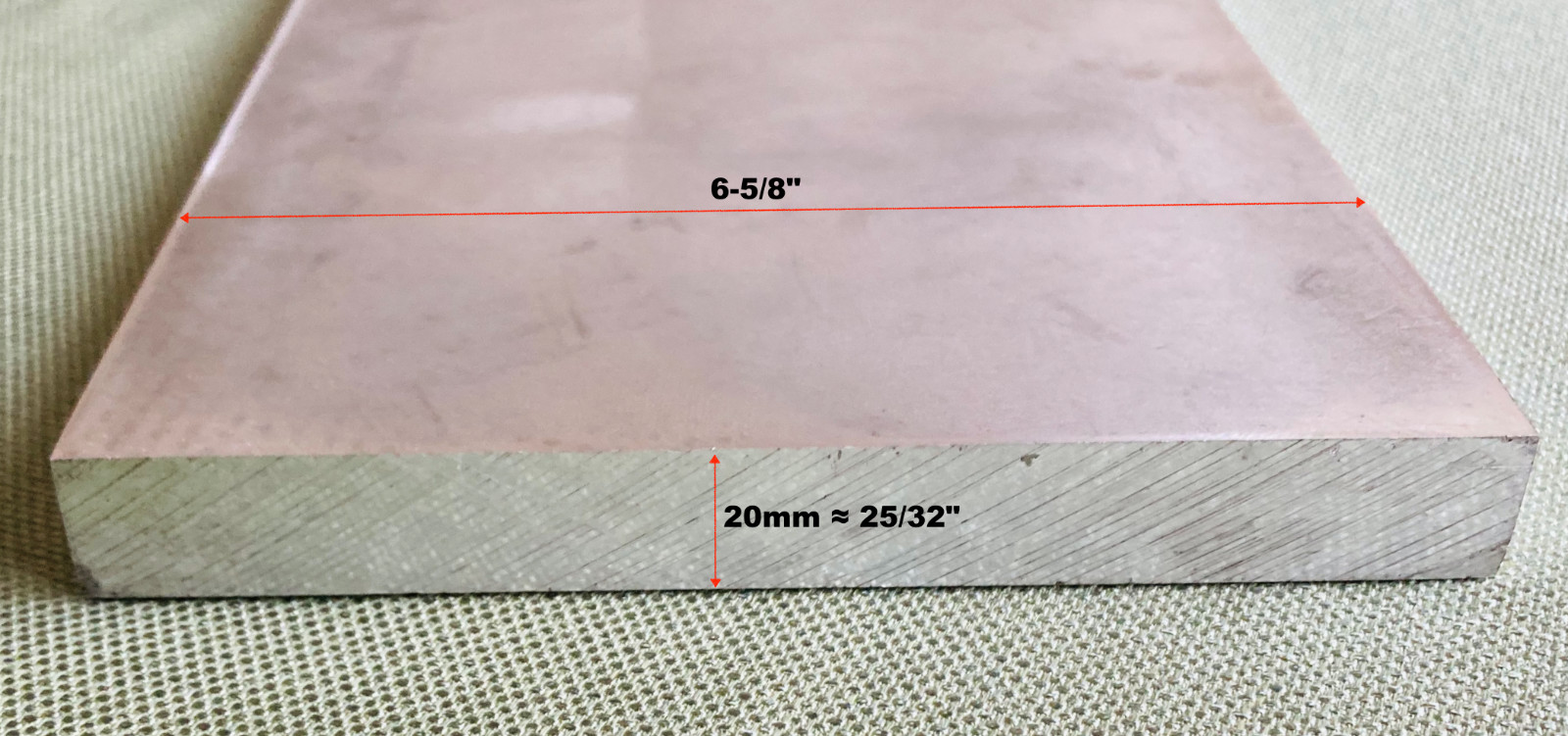 6-5/8″ x 24″ Long Aluminum 6061 Plate 20mm thick
