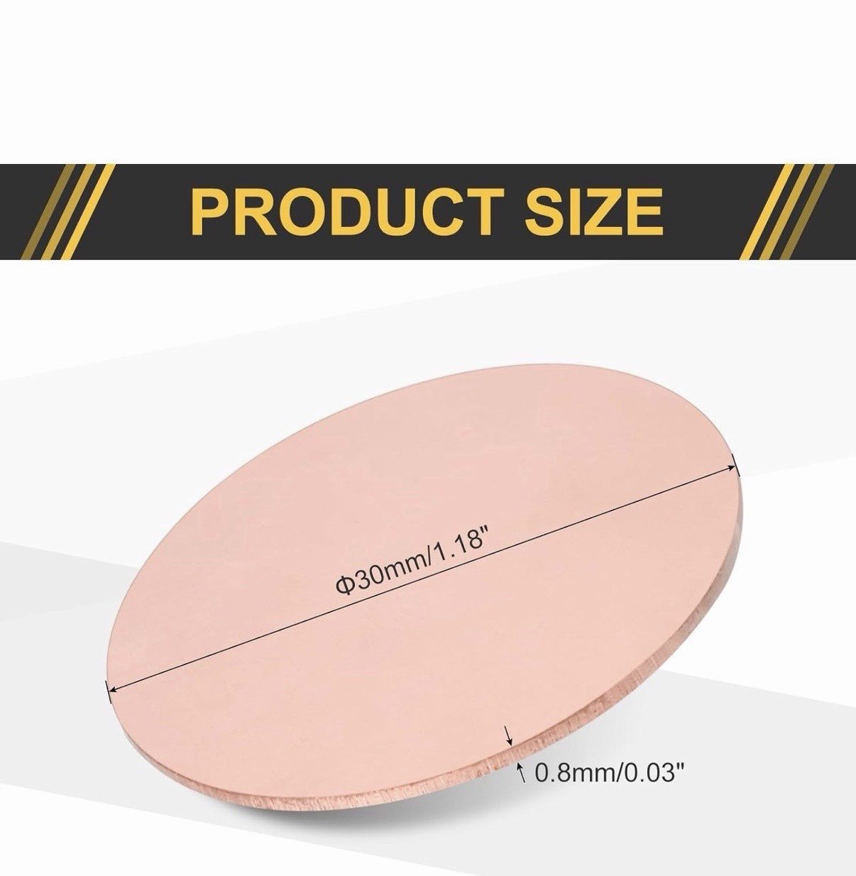 25x Aircraft Grade Copper Round Disk, 1/32” (0.8mm) Thick /1.2″(30mm) Dia