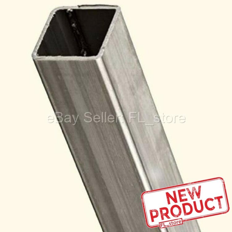 Stainless Steel Square Hollow Tube 1-3/8 I.D. x 1-1/2 O.D. x 6 Feet Long 304 NEW