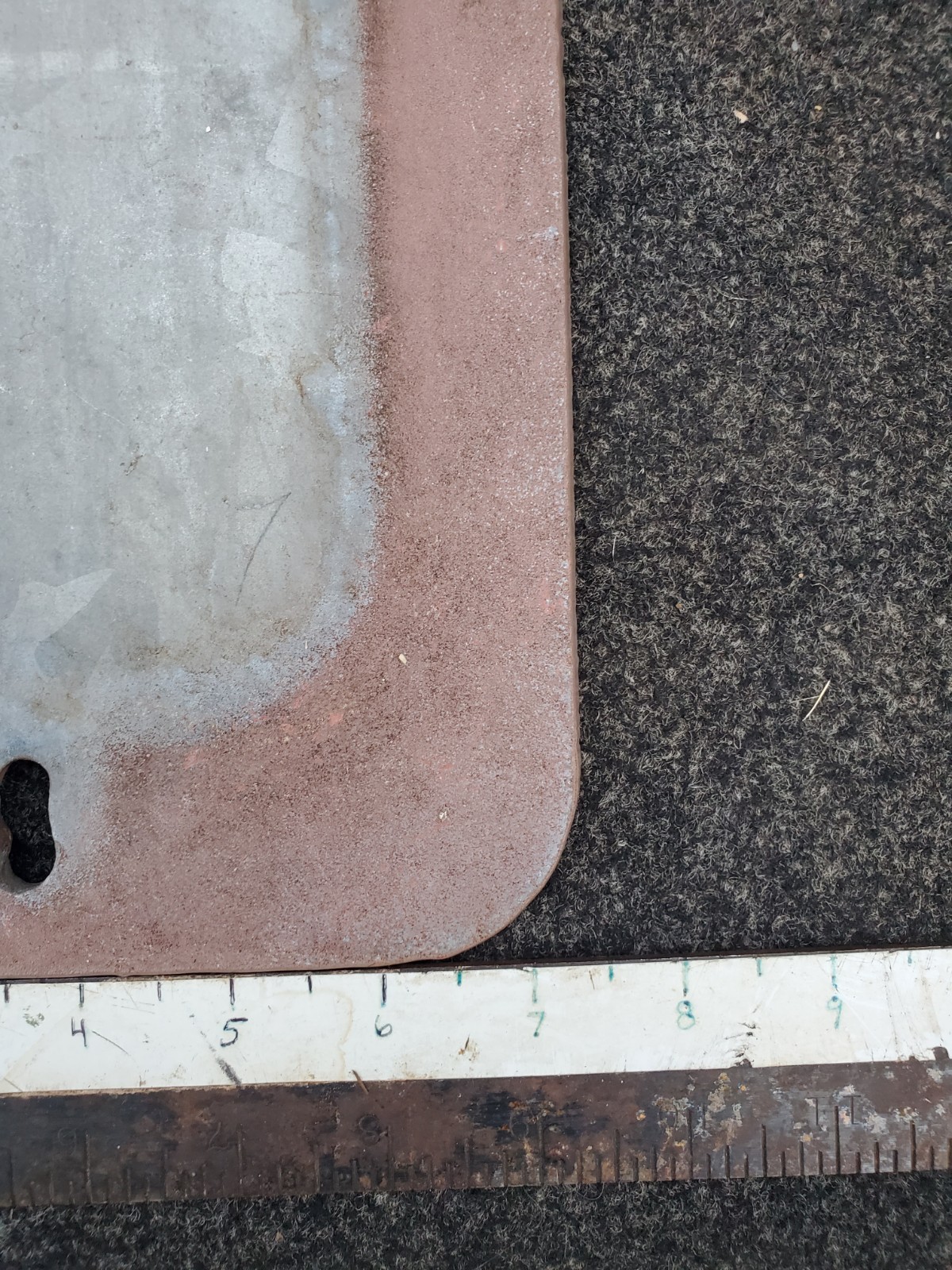 Galv Steel Plate Sheet 12″ x 7-1/2″ x 3/16″ 2 Hole Metal Cover Brown Paint