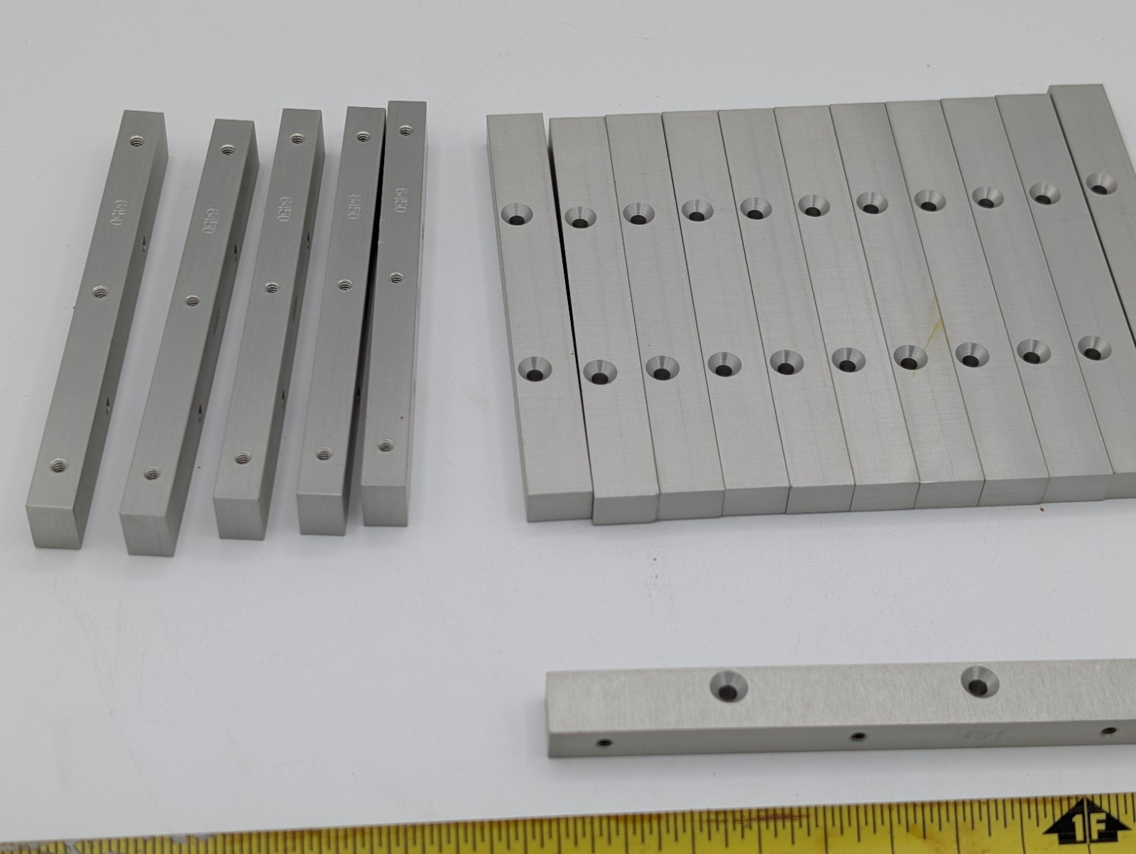 Lot Of 17 Aluminum bracket 3/8″ x 9/16″ x 4 7/8 machined Recessed Tapped 6-32