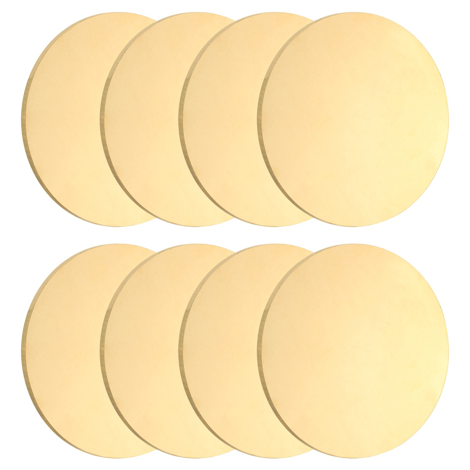8pcs Brass Sheets, 0.08″ Thickness x 1.57″ Diameter Brass Round Plate, Yellow