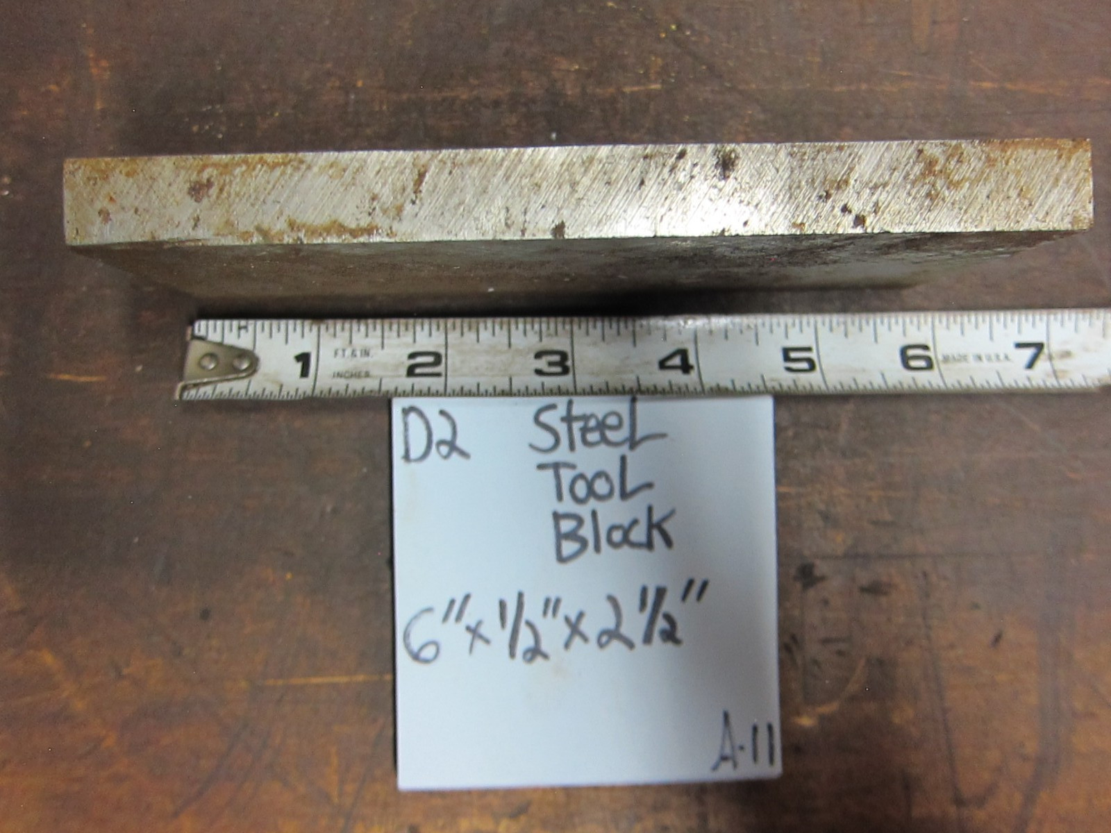 D-2 Tool Steel 6” x 0.5″ x 2.5” Thick D2 Tool Steel Block