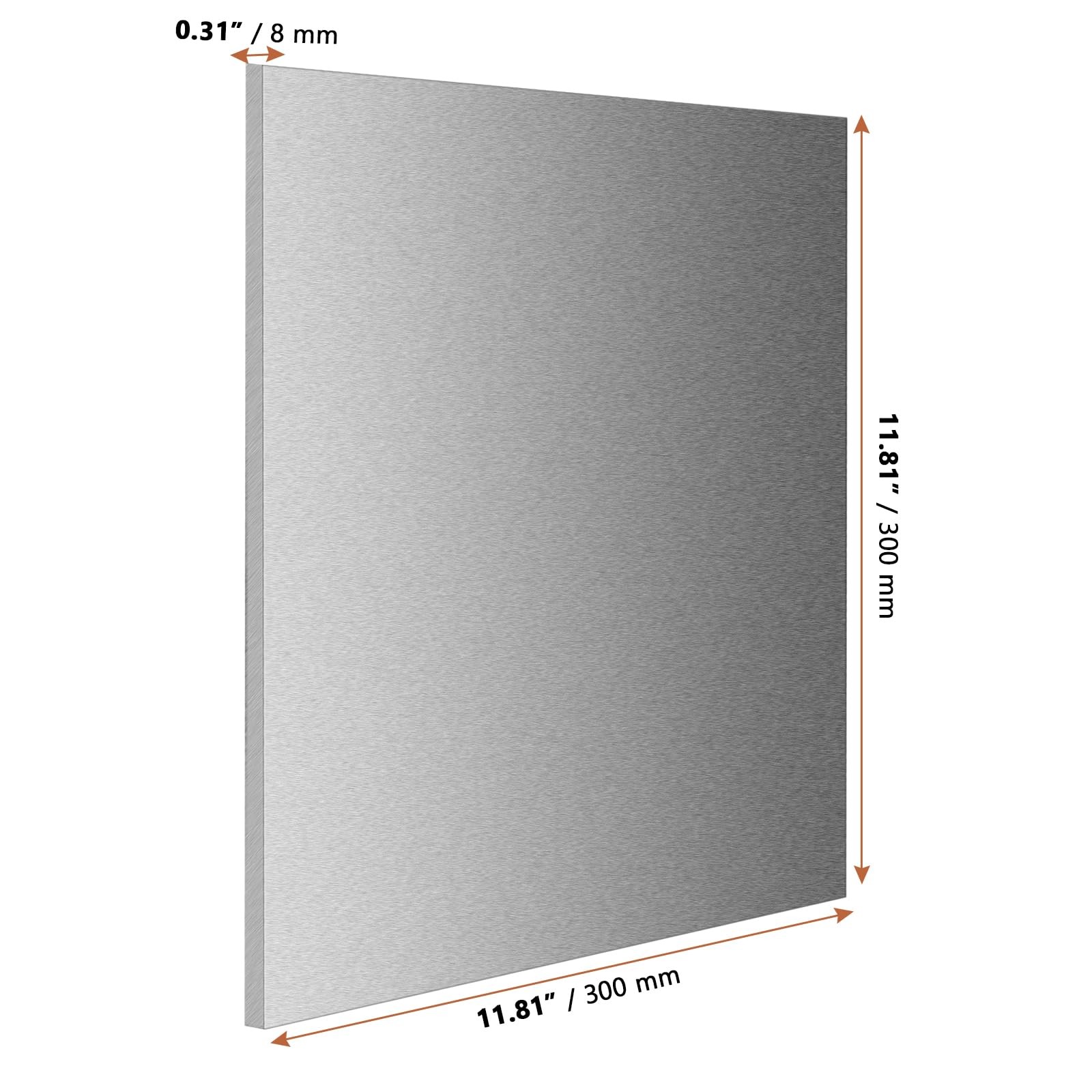 LEXININ 12 x 12 x 5/16 Inch Metal Aluminum Plate, 8mm 6061 Aluminum Sheet Pan…