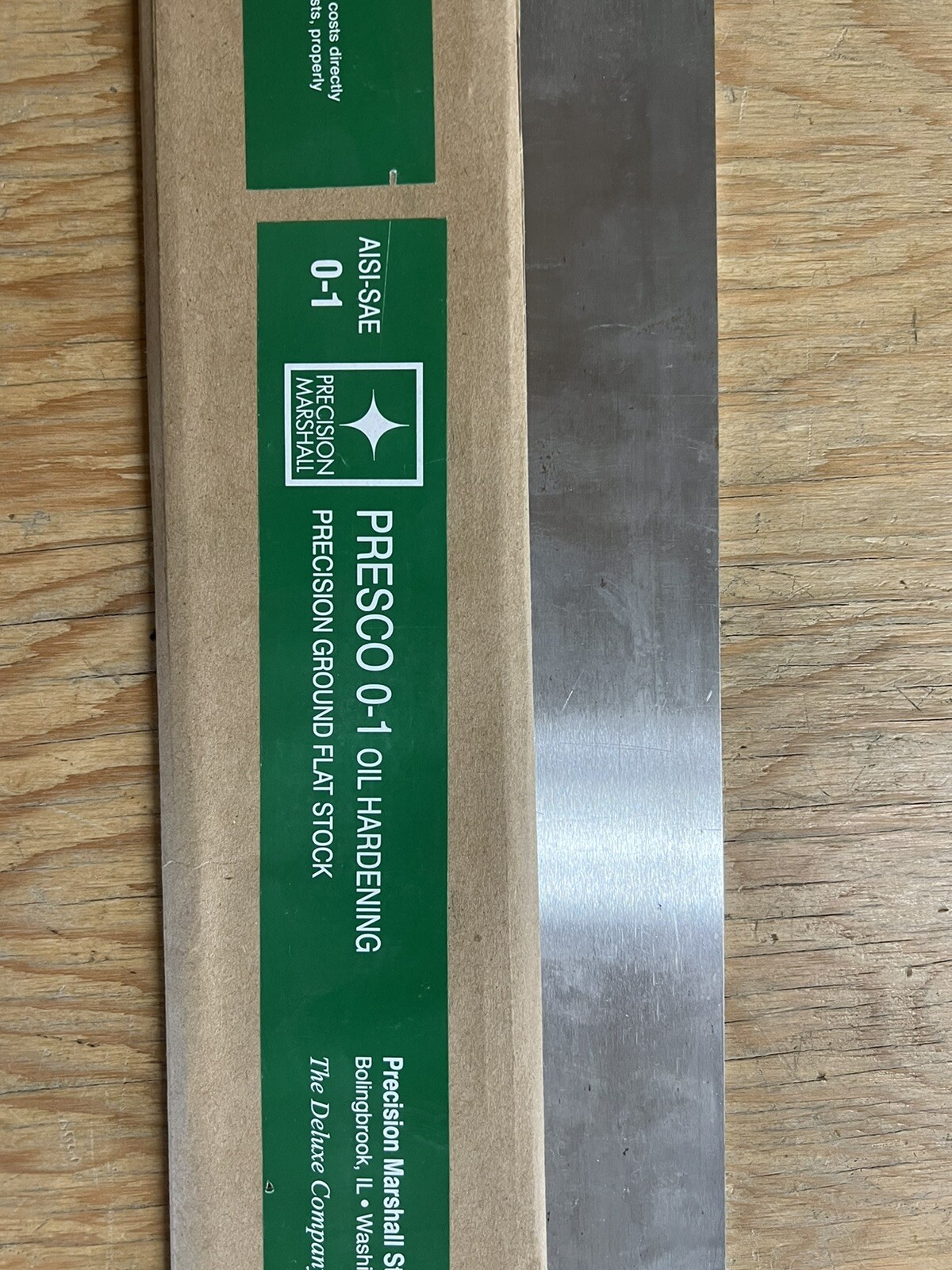 Precision Marshall 0-1 Oil Hardening precision flat ground stock 3/16 x 2 1/2